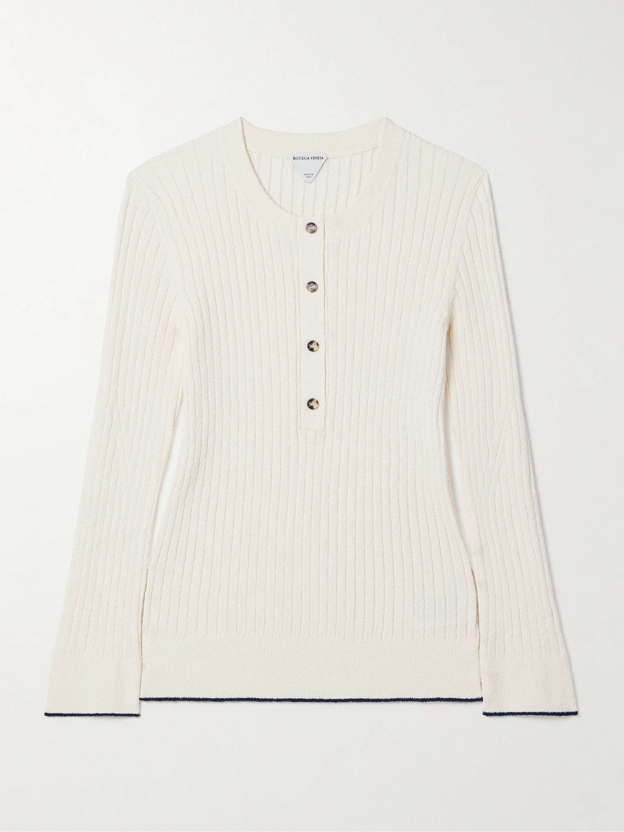 Ribbed cotton-blend bouclé top hero visual