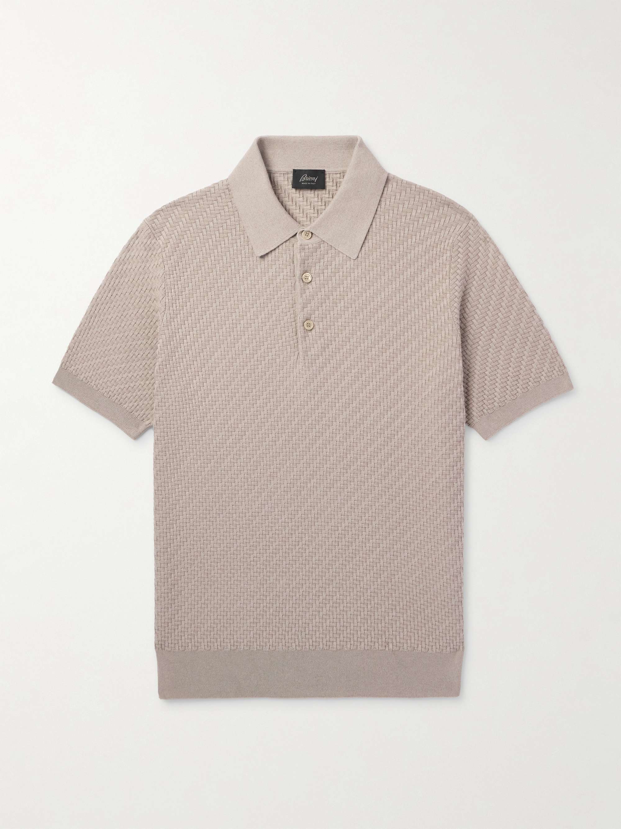 Cotton, Silk and Cashmere-Blend Polo Shirt hero visual