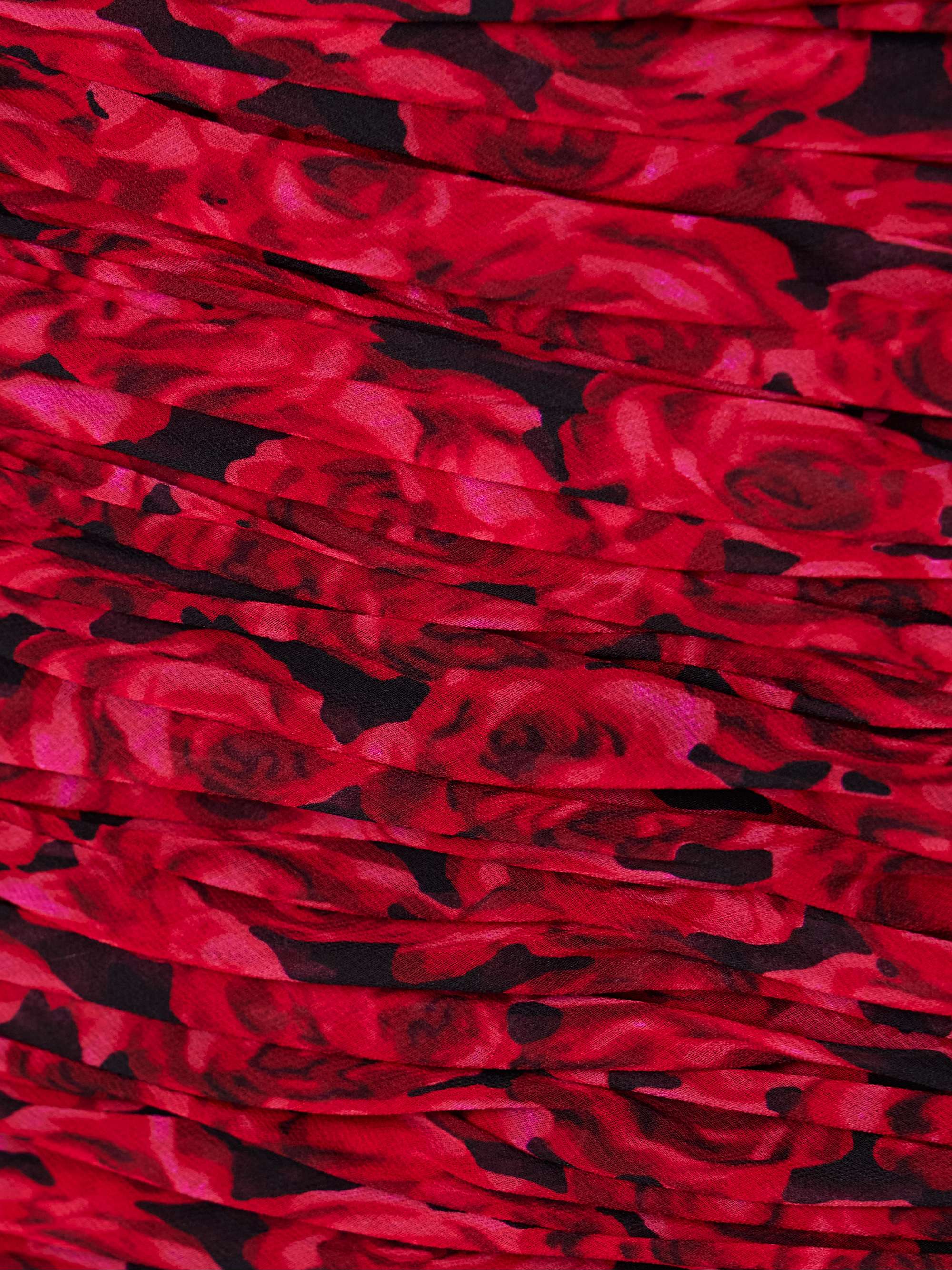 Strapless ruched floral-print crepe midi dress view