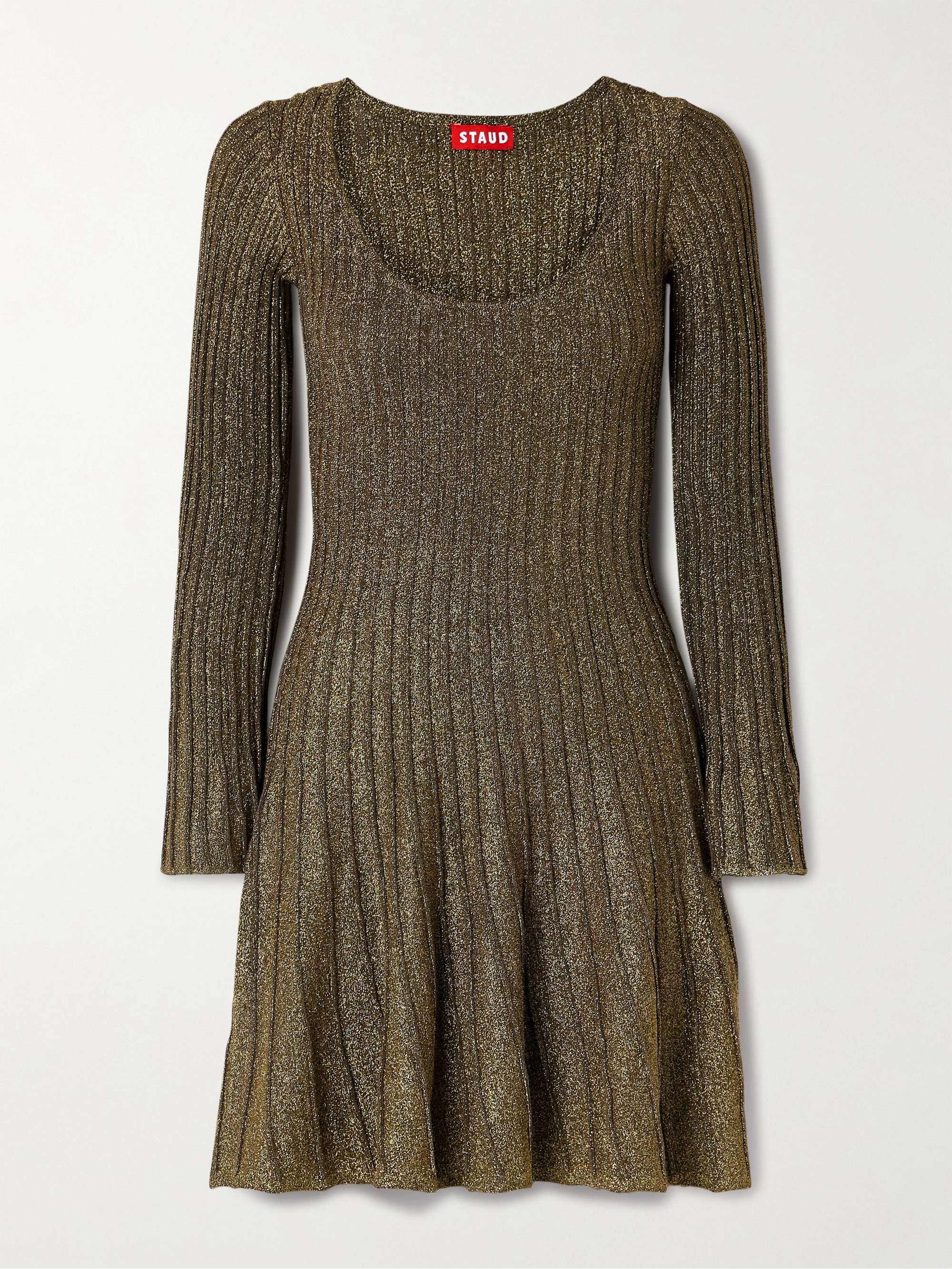 Raquel metallic ribbed-knit mini dress hero visual