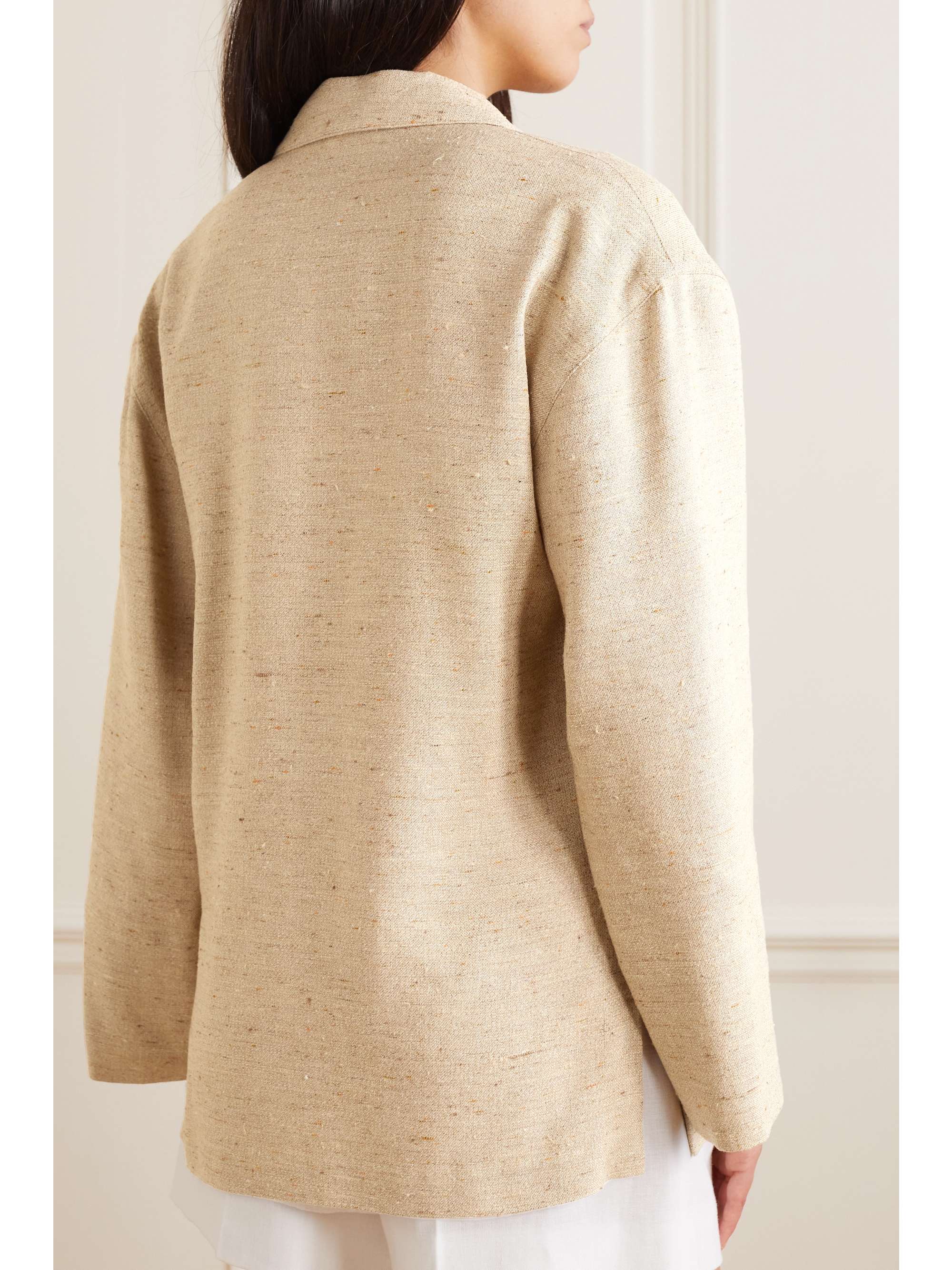 Haye double-breasted linen, cashmere and silk-blend blazer view