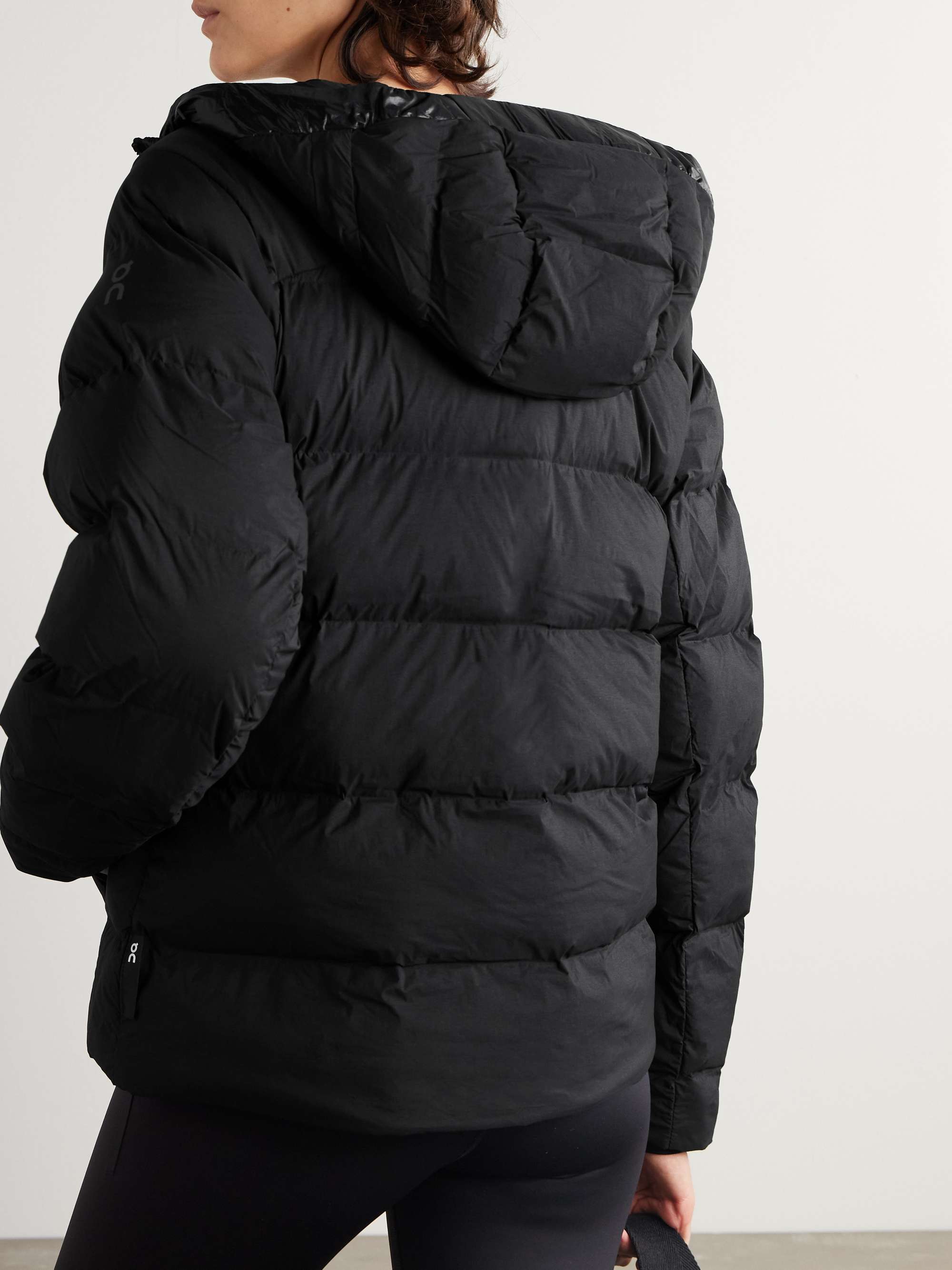 Challenger hooded quilted grosgrain-trimmed shell and recycled-ripstop jacket view