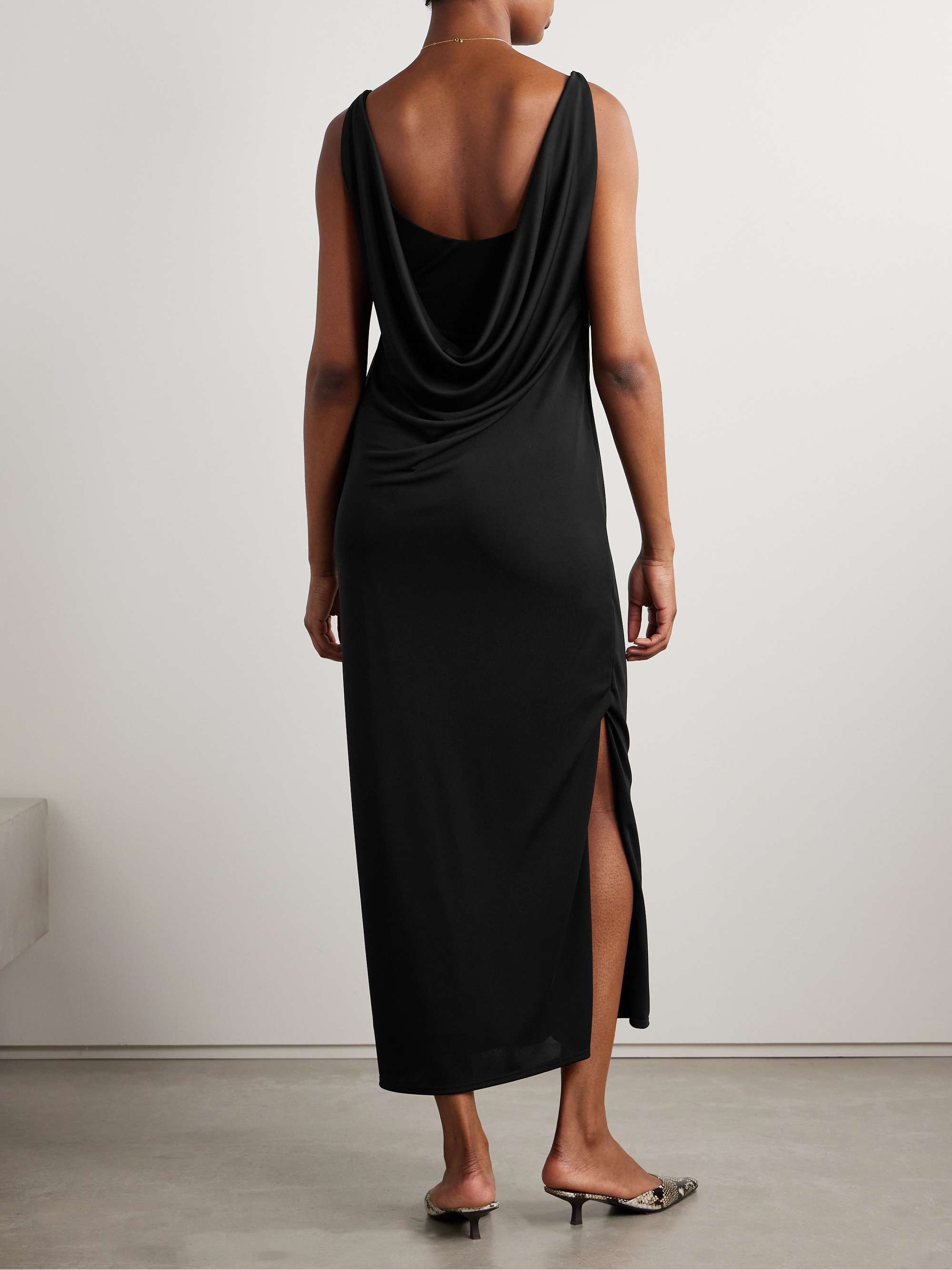 Odessa draped stretch-jersey midi dress view