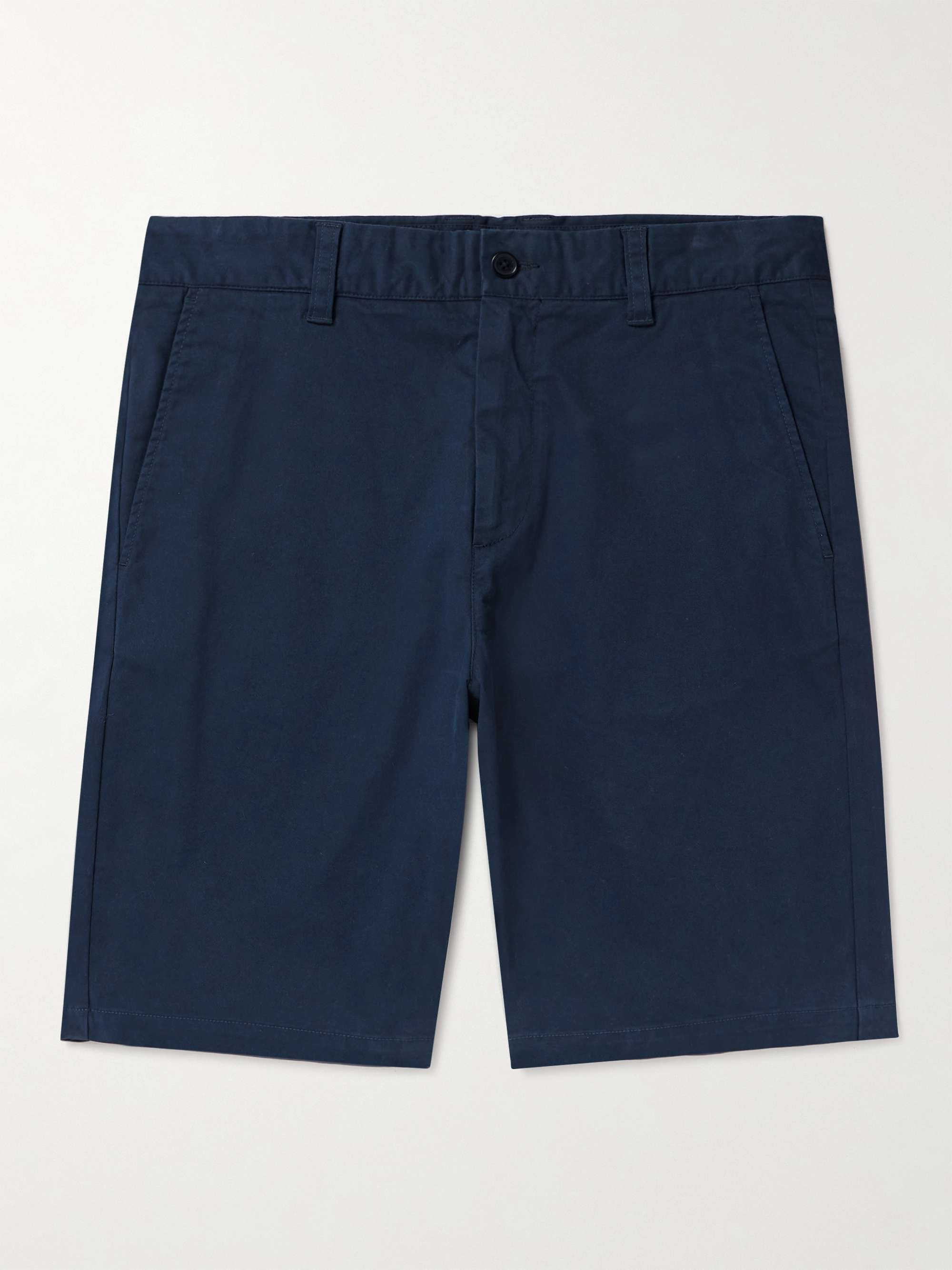 Crown 1090 Straight-Leg Brushed Organic Cotton-Blend Twill Shorts hero visual
