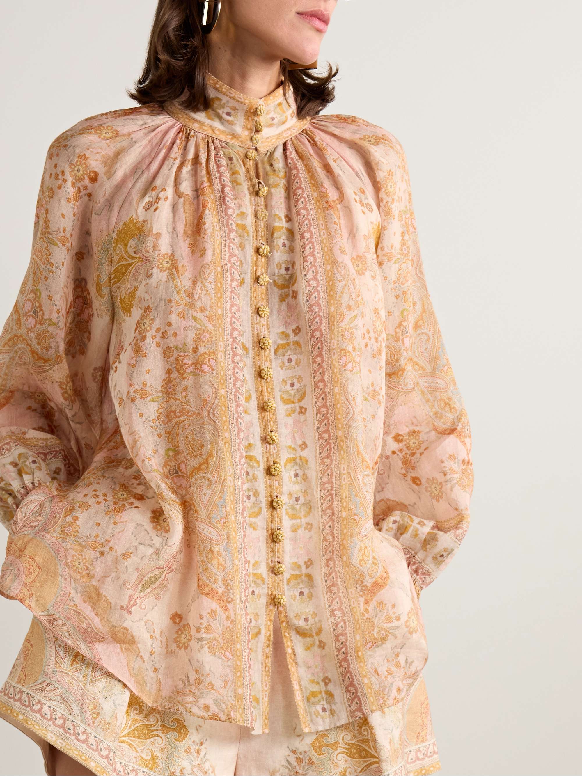 Acacia printed ramie-voile blouse view