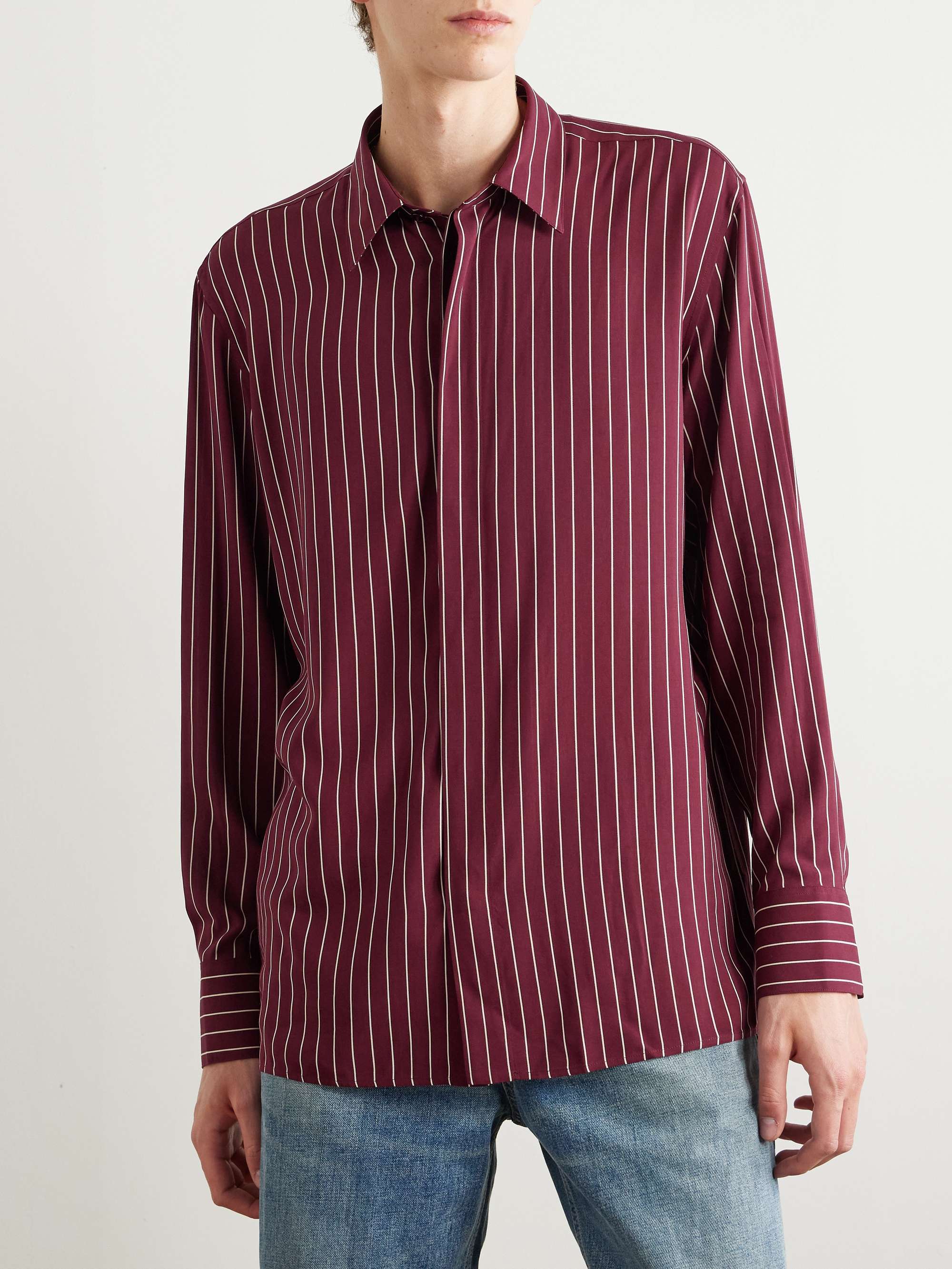 Pinstriped Crepe Shirt view