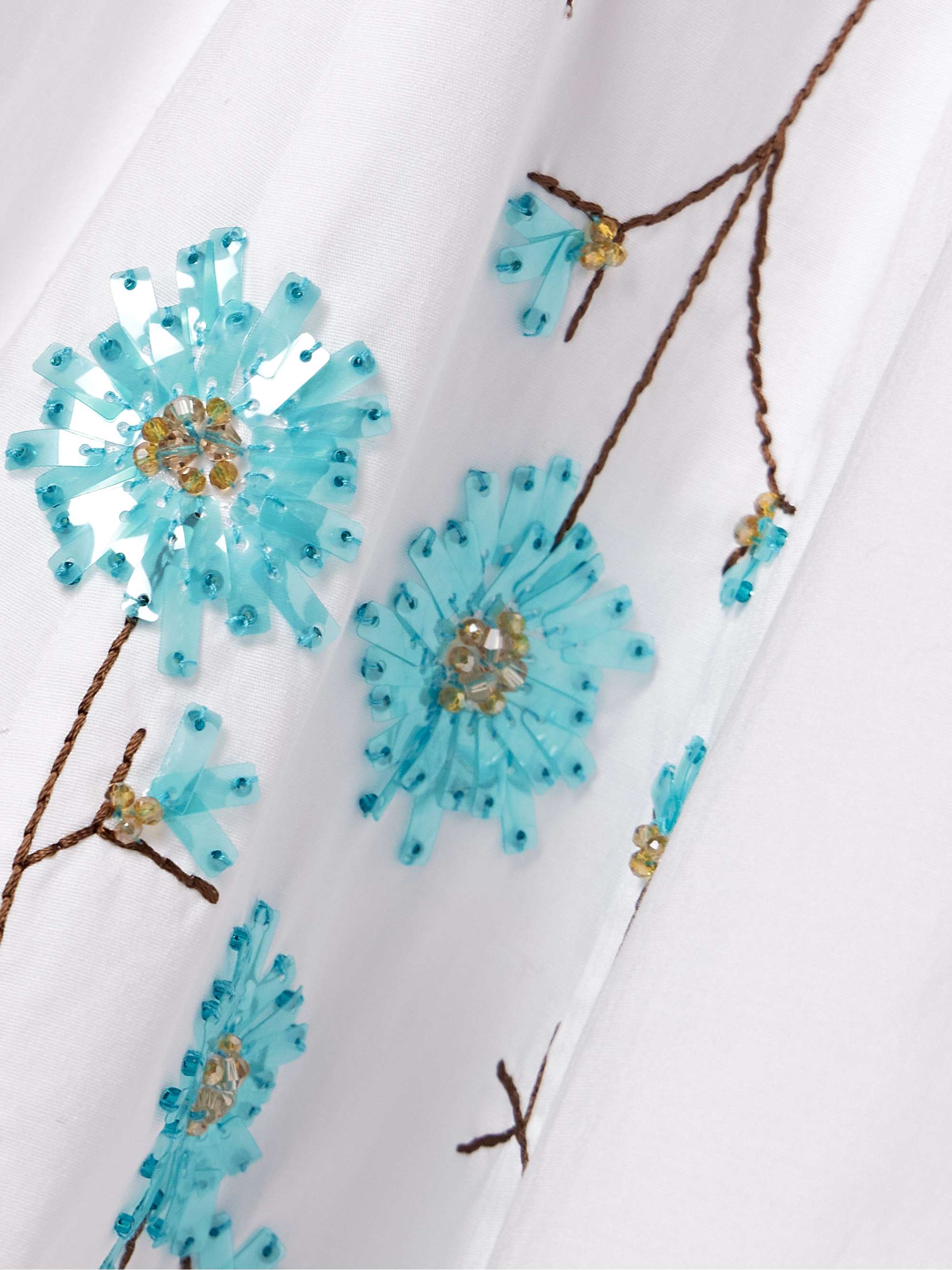 Wells pleated embellished cotton-blend poplin mini dress view