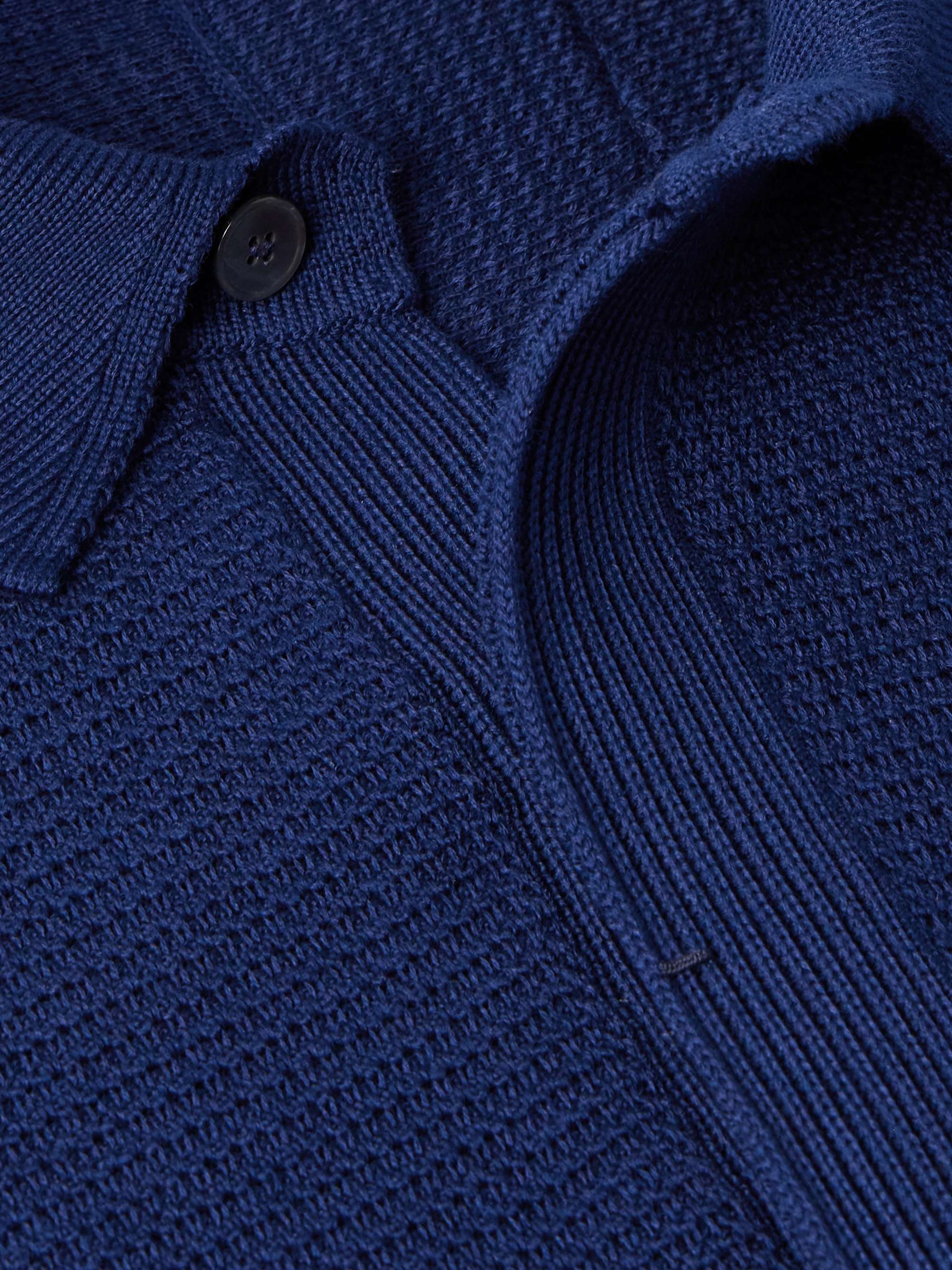 Textured Cotton and Mulberry Silk-Blend Polo Shirt view