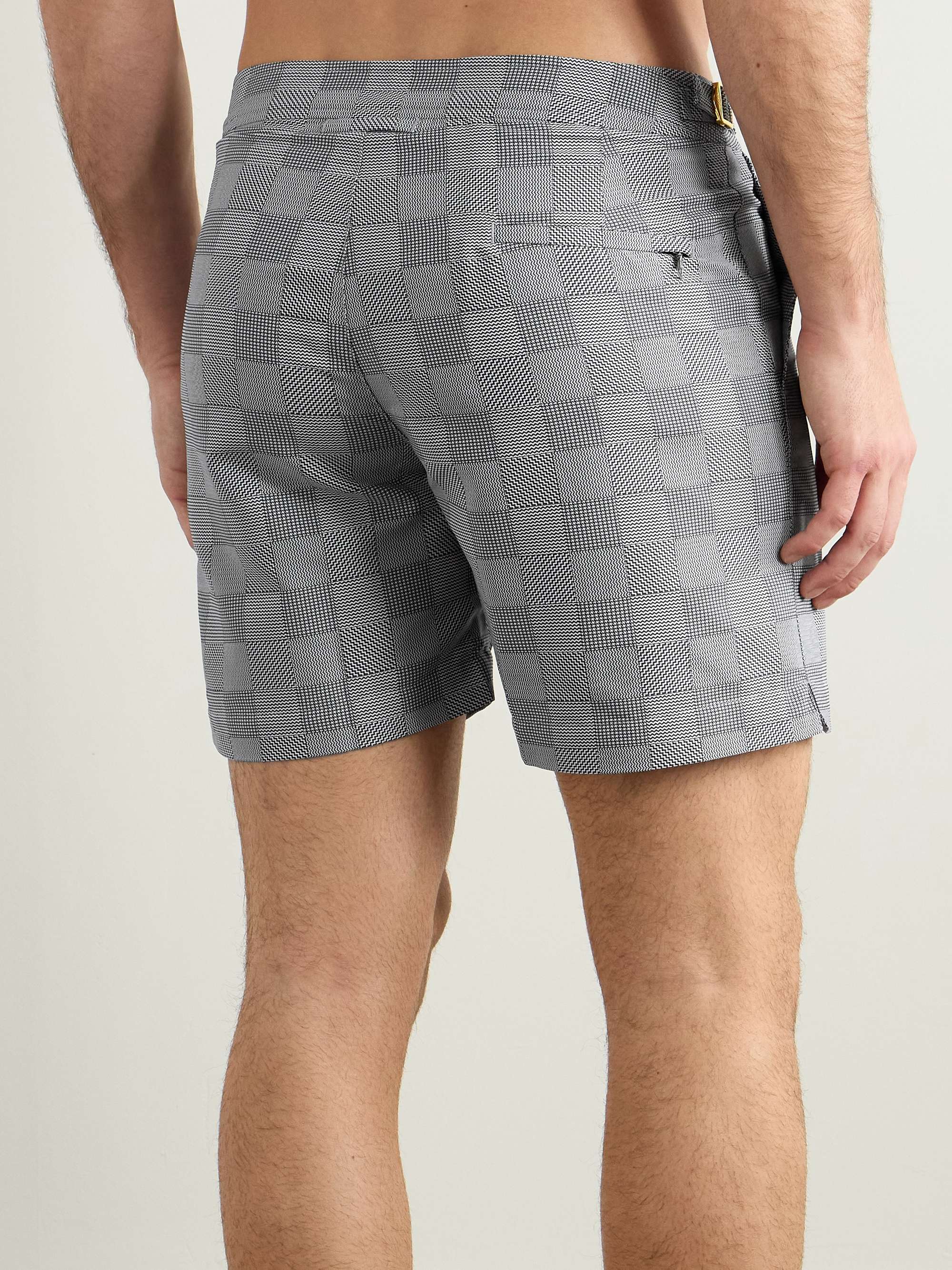 + 007 Bulldog Straight-Leg Checked Recycled Swim Shorts view