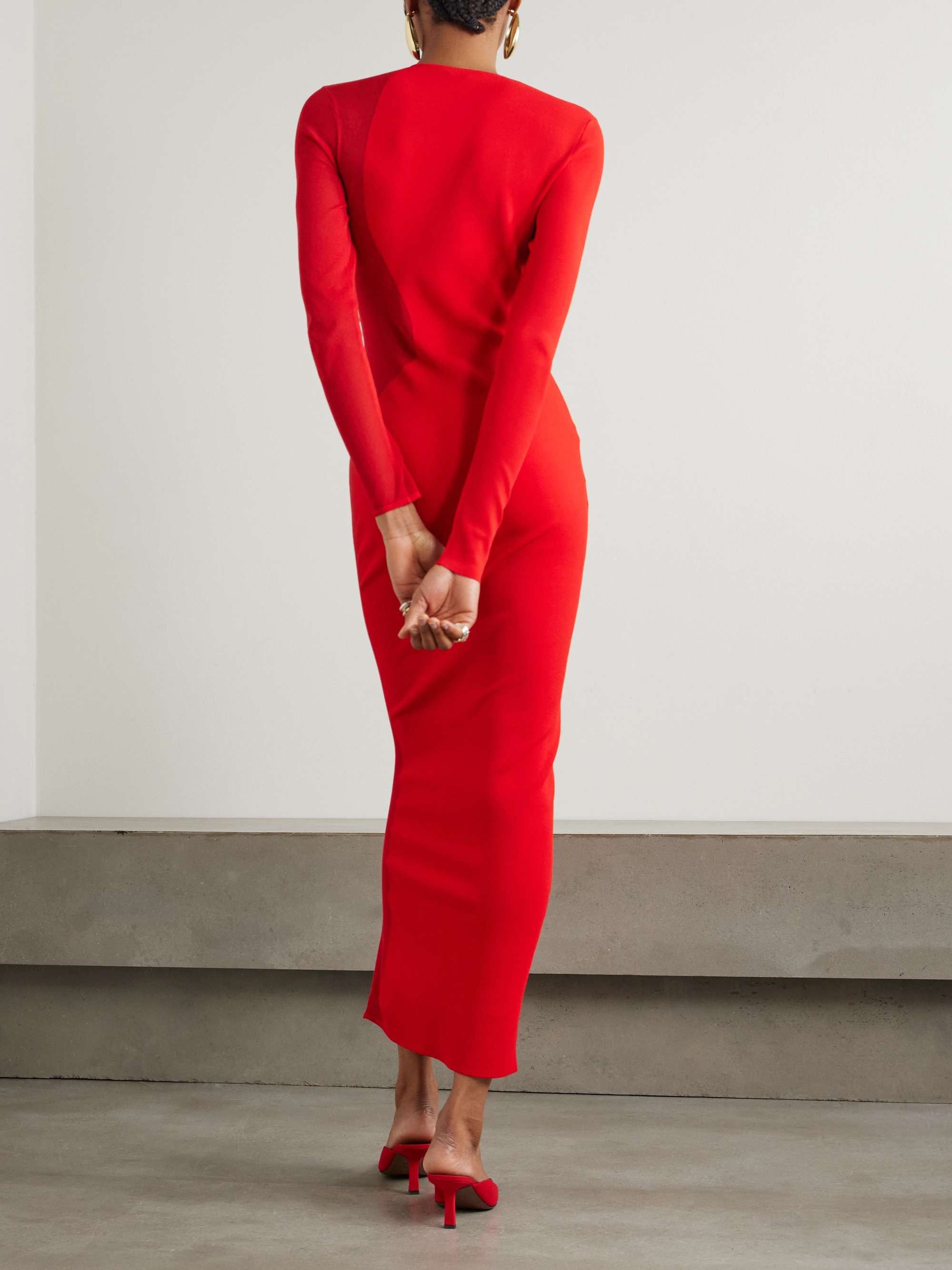 Miracle paneled knitted midi dress view
