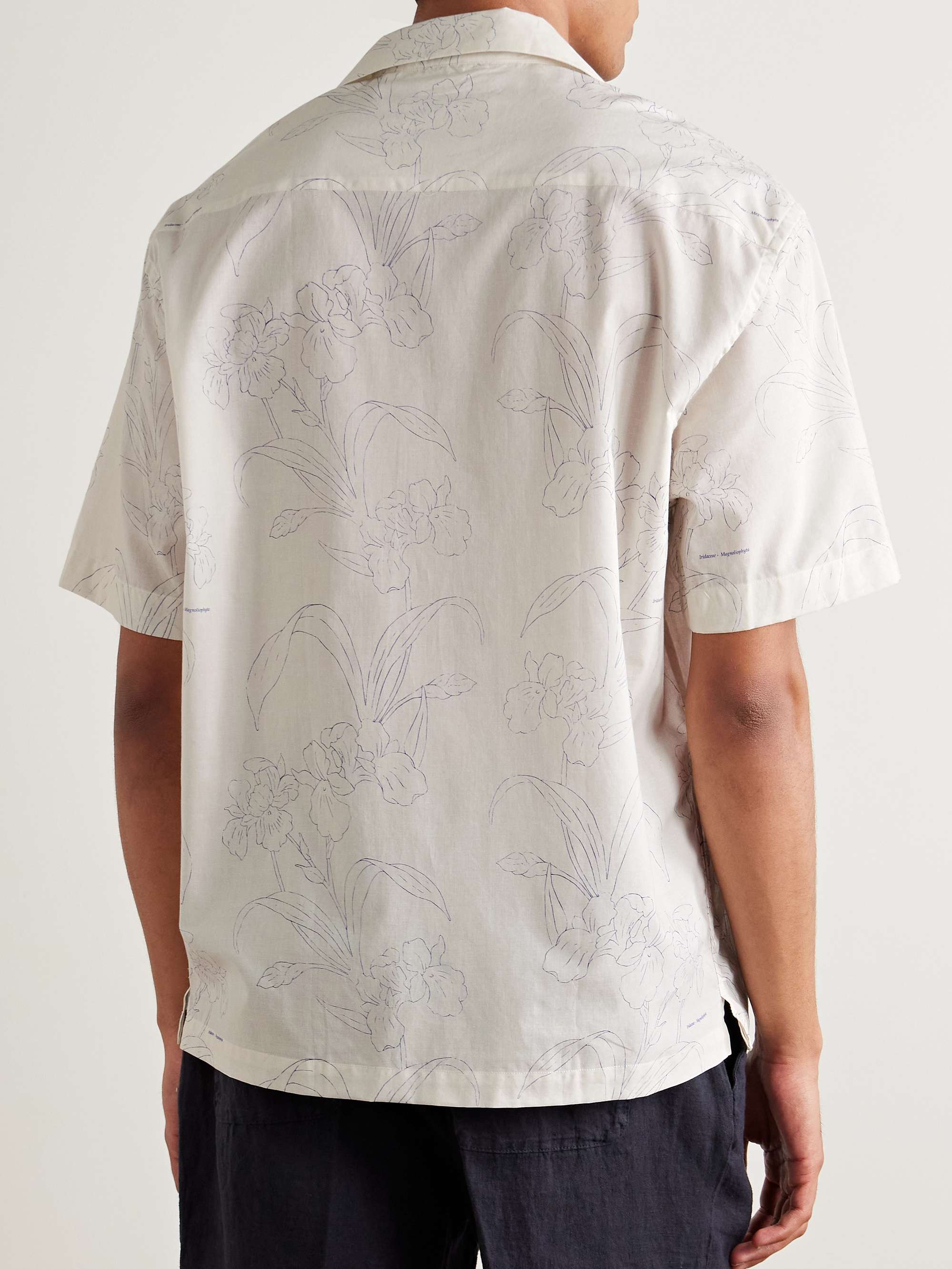 Bart Slim-Fit Convertible-Collar Floral-Print Cotton-Voile Shirt view