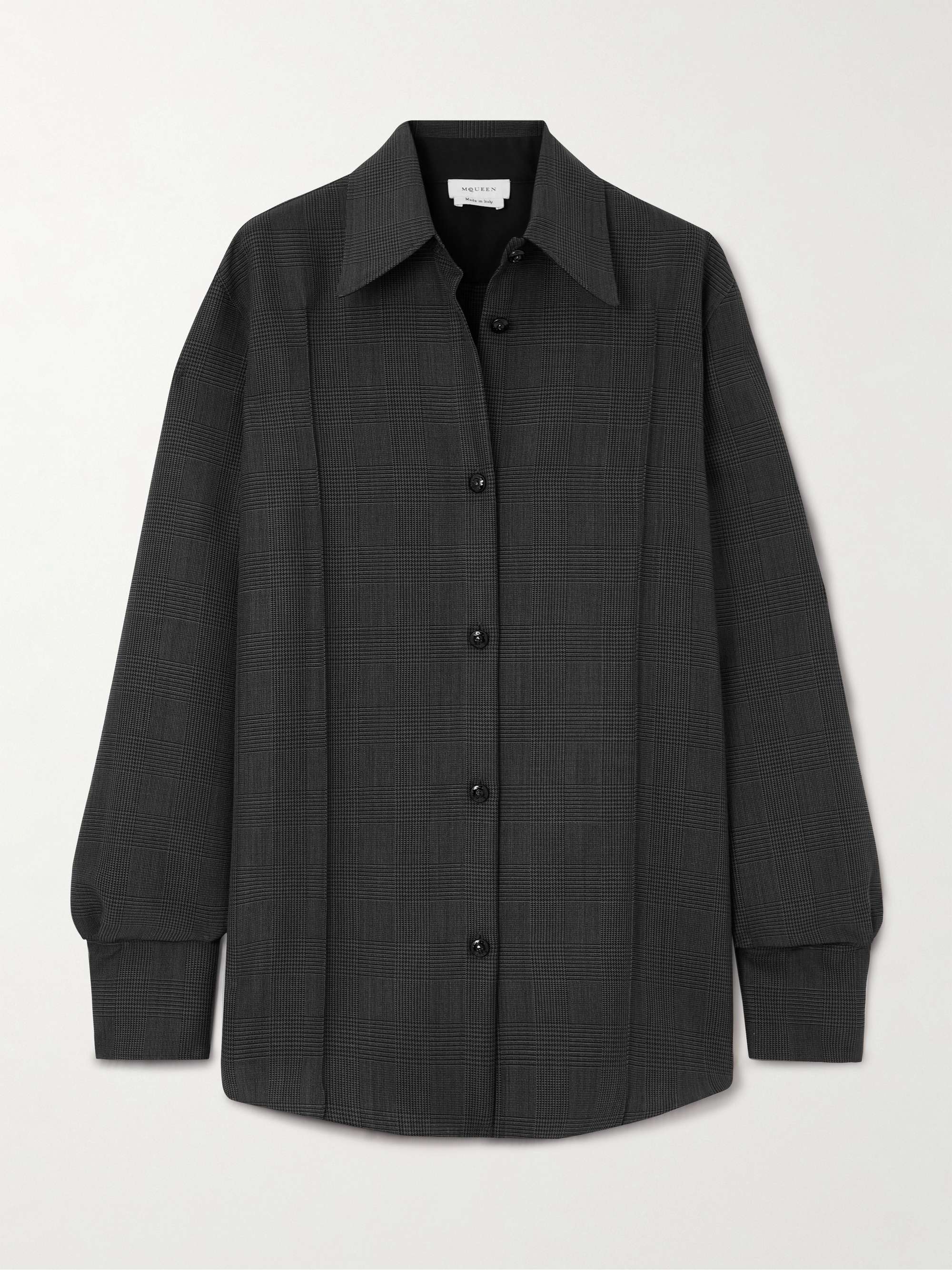 Princed of Wales checked wool and mohair-blend shirt hero visual