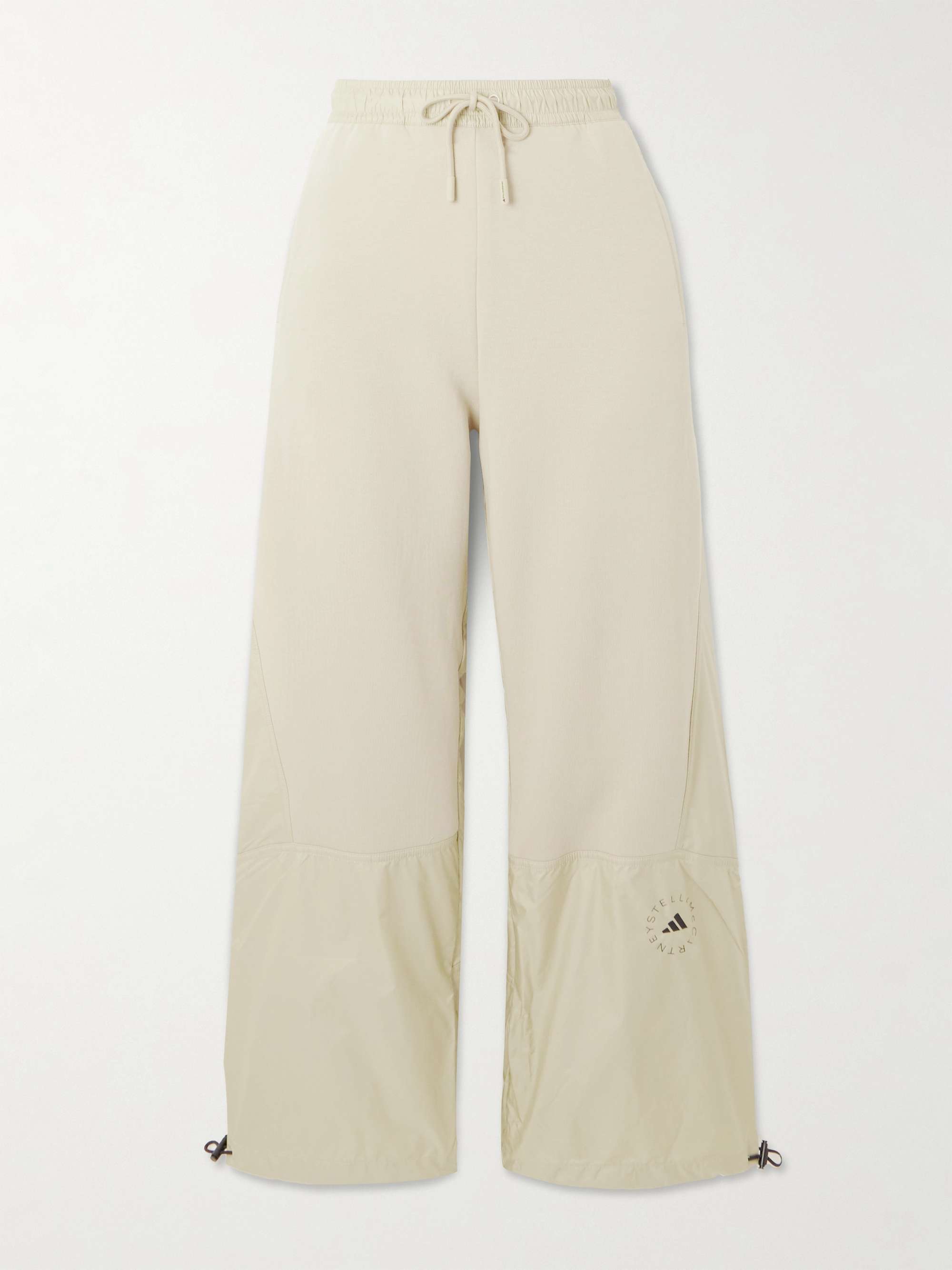 TrueCasuals shell-paneled organic cotton-blend fleece track pants hero visual