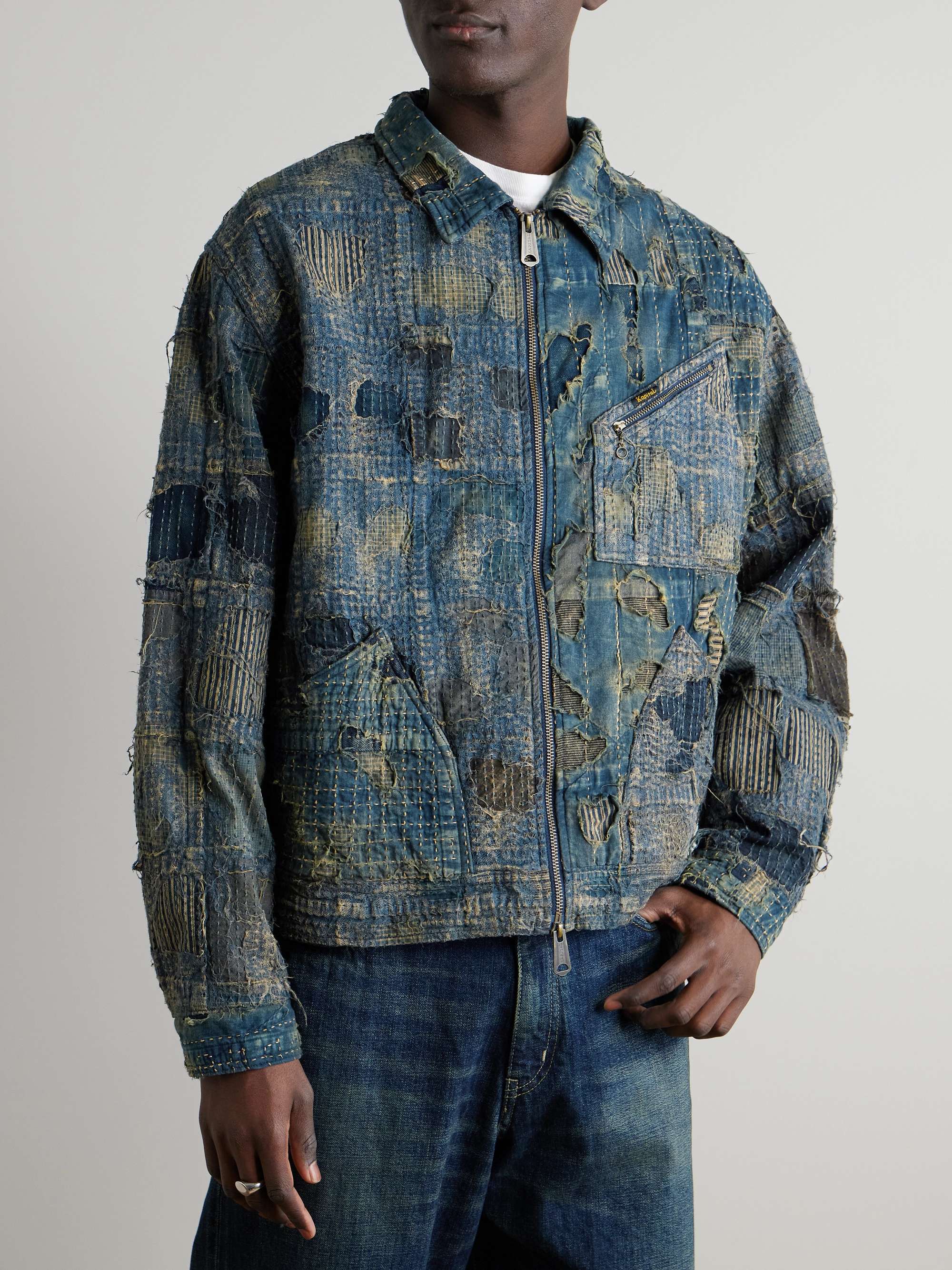 Boro Distressed Patchwork Denim Jacket view