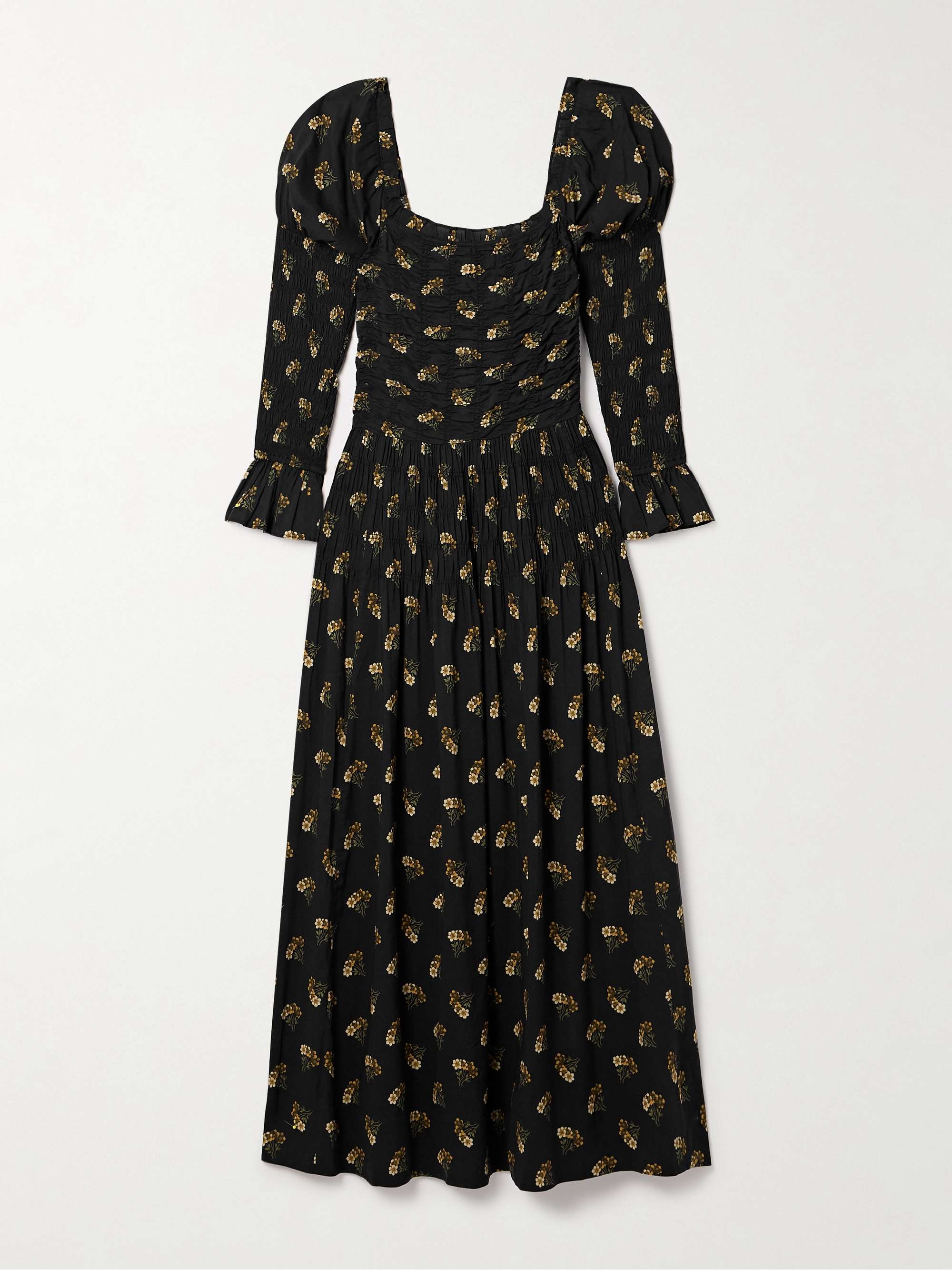 Wilmina shirred floral-print cotton-blend maxi dress hero visual