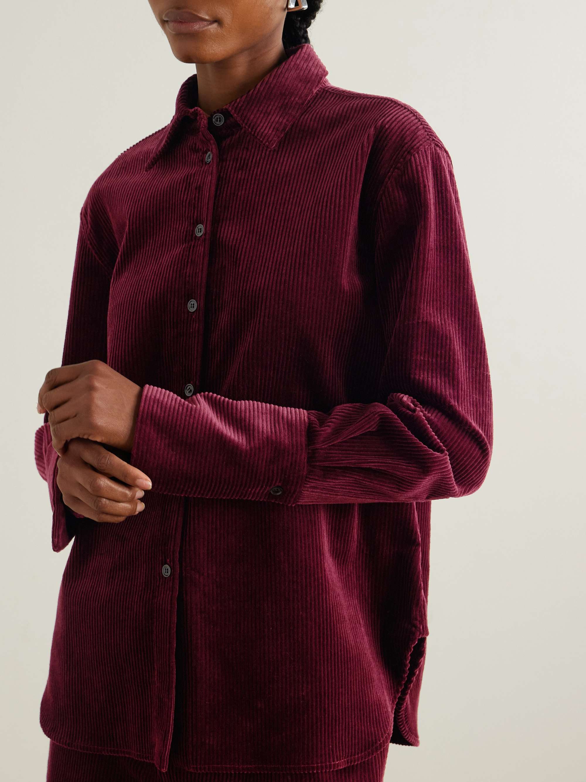 Oversized organic cotton-corduroy shirt view