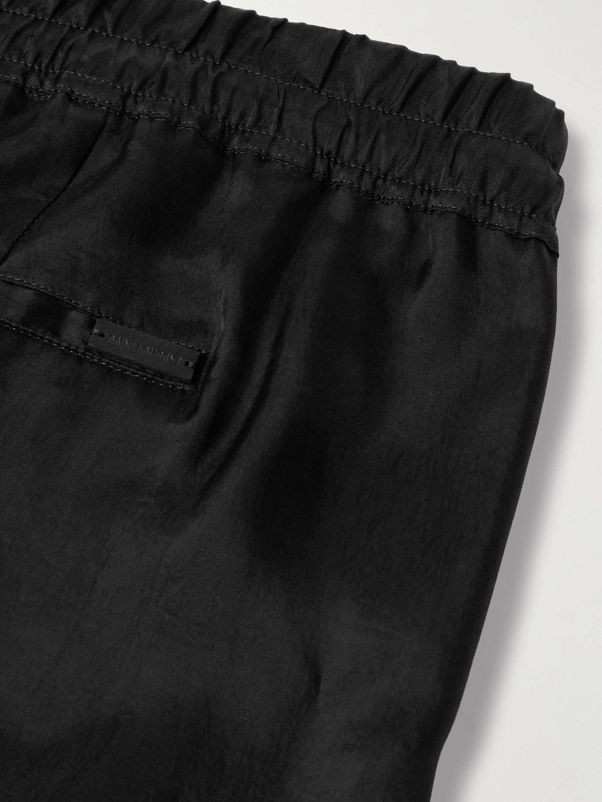 Straight-Leg Satin-Twill Trousers view