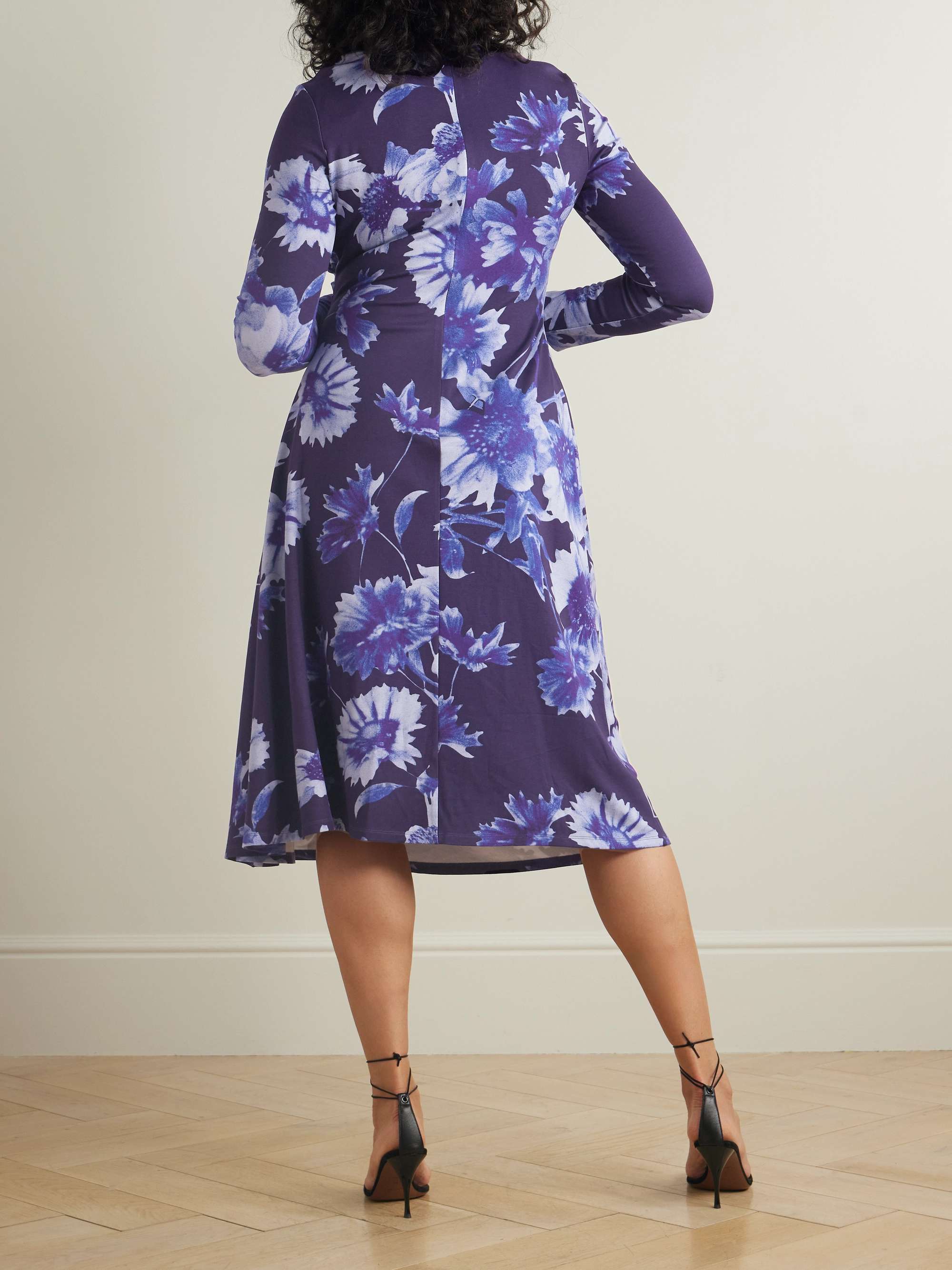 Troubridge floral-print gathered stretch-jersey midi dress view
