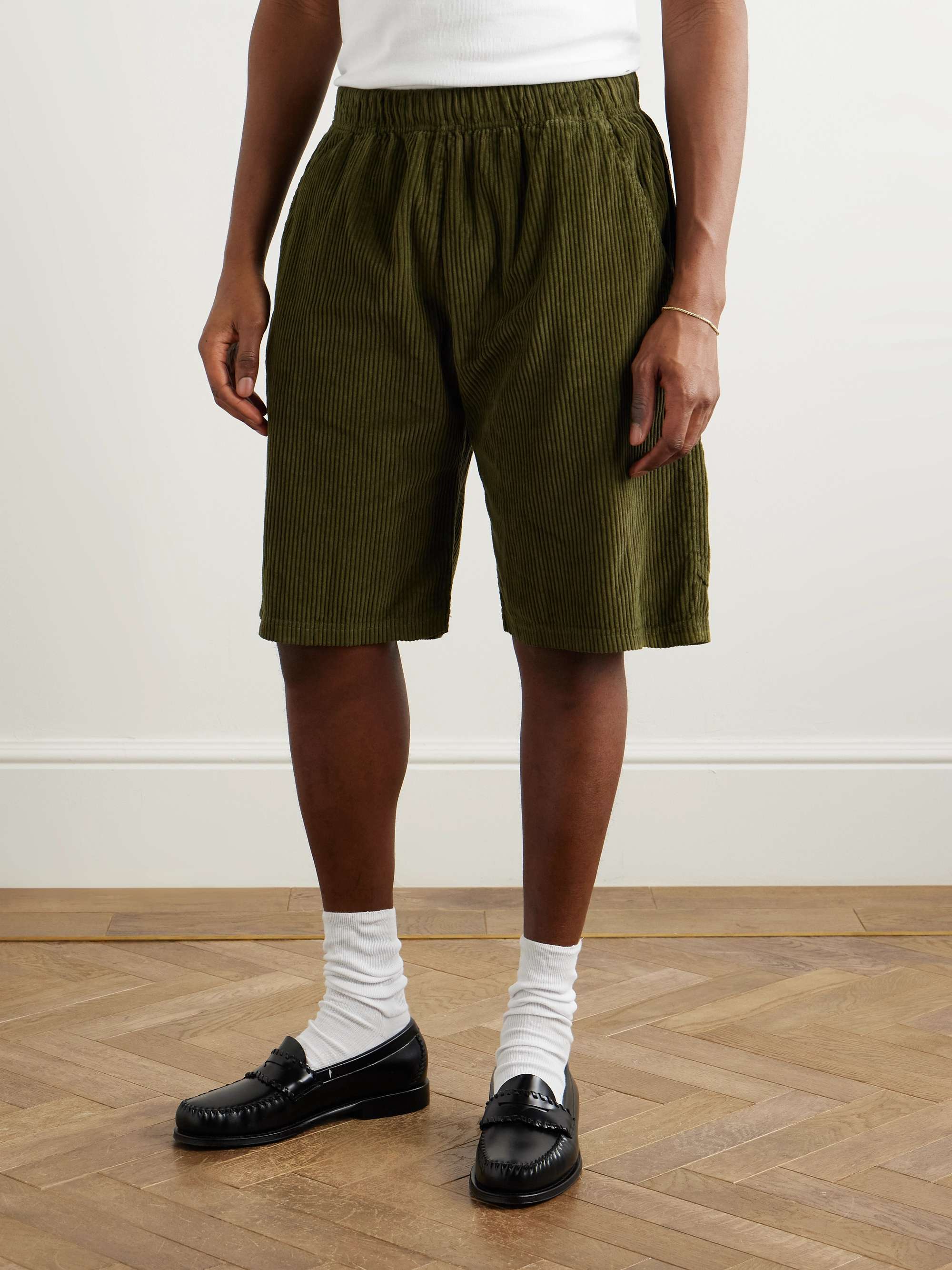 Utility Straight-Leg Garment-Dyed Cotton-Corduroy Shorts view