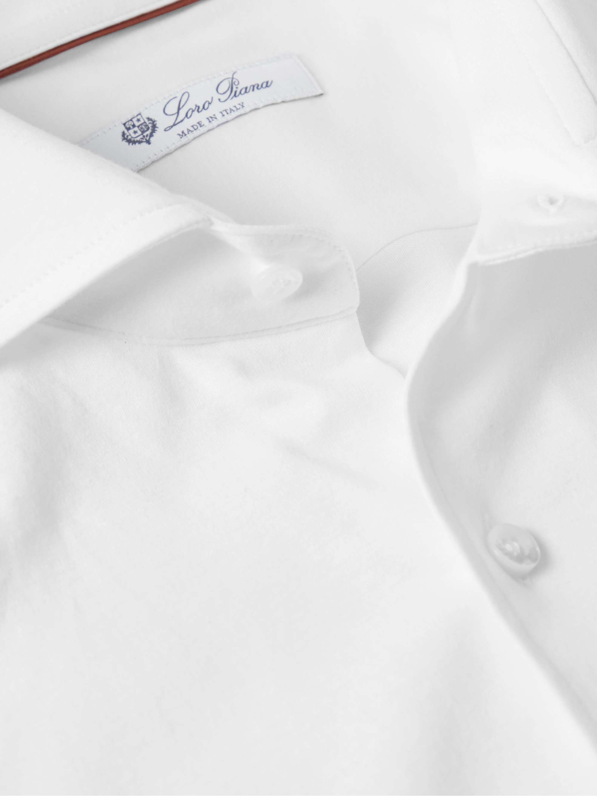 Andrew Cutaway-Collar Slim-Fit Cotton-Jersey Shirt view