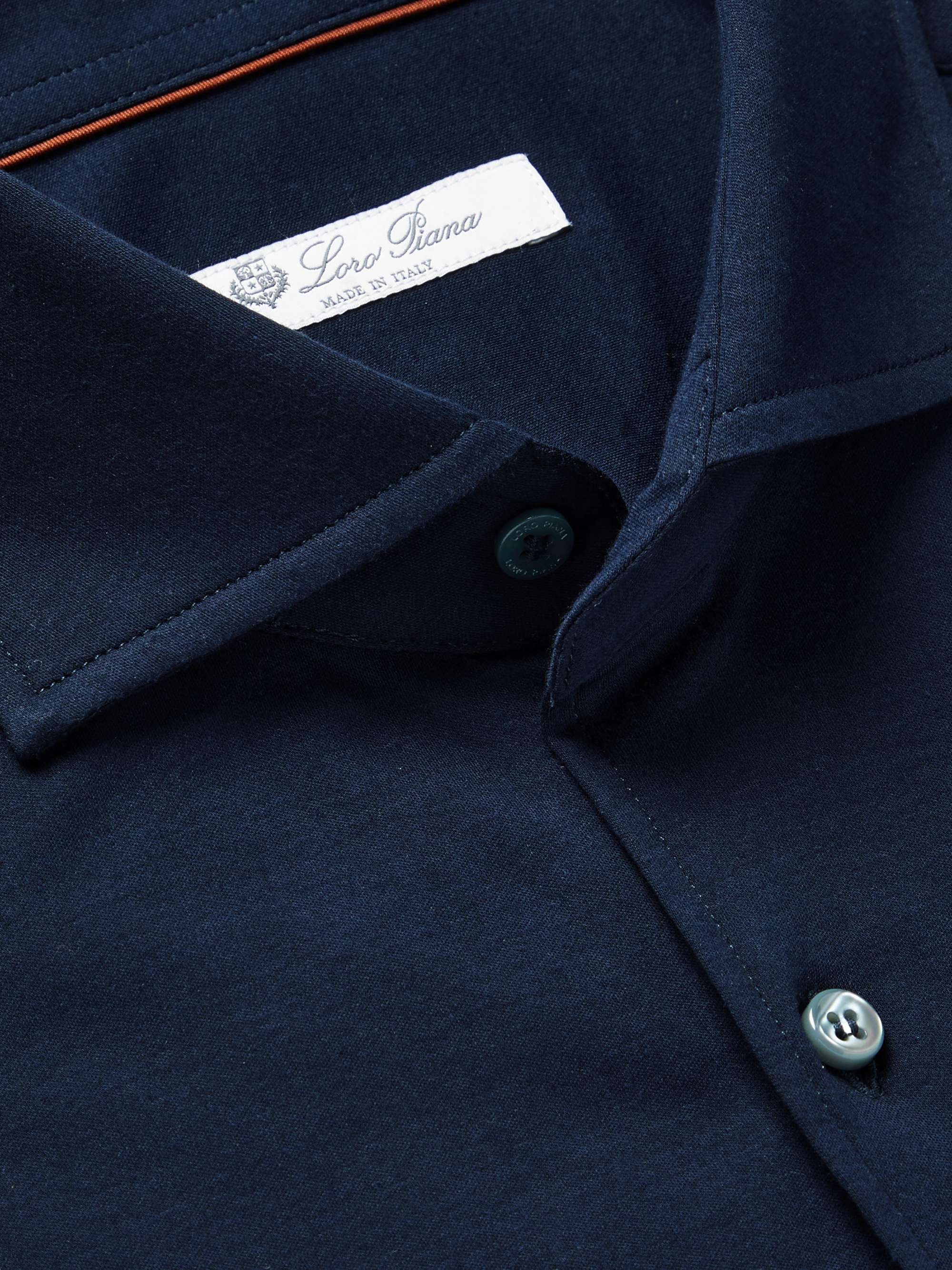 Slim-Fit Cotton-Jersey Shirt view
