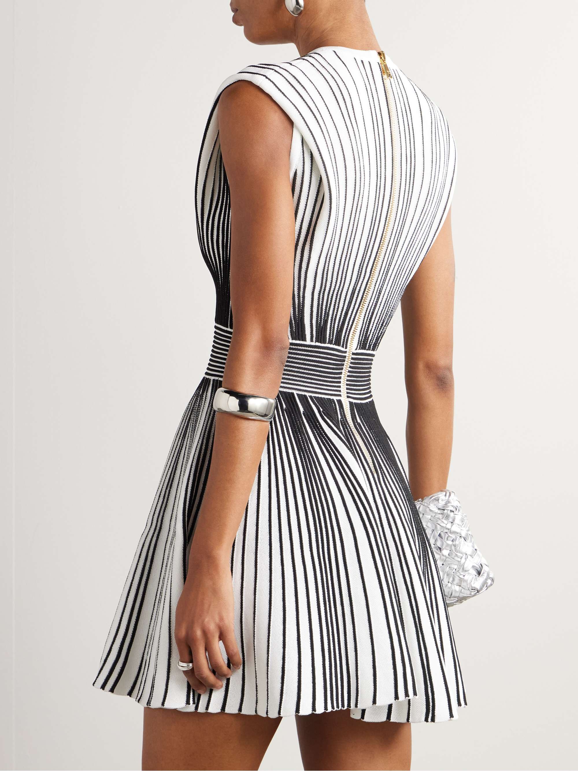 Striped knitted mini dress view
