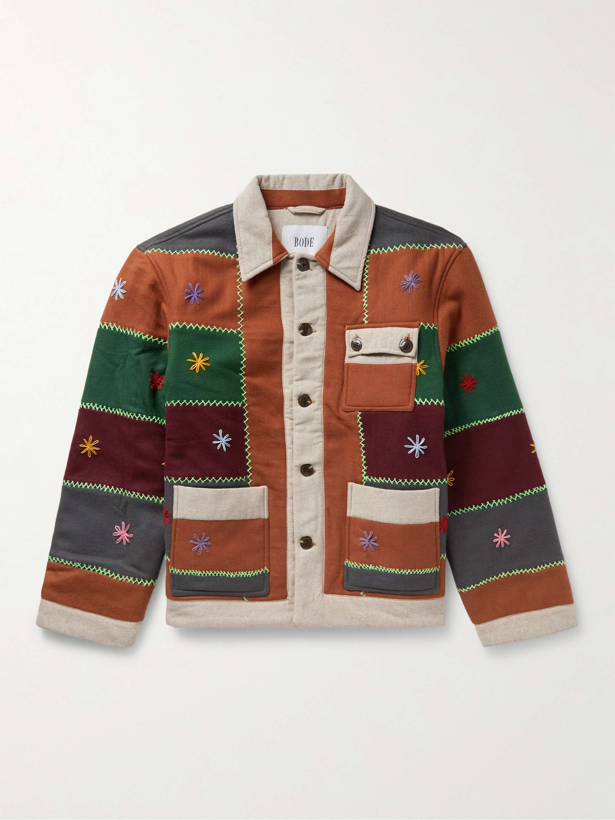 Embroidered Patchwork Wool-Blend Jacket hero visual