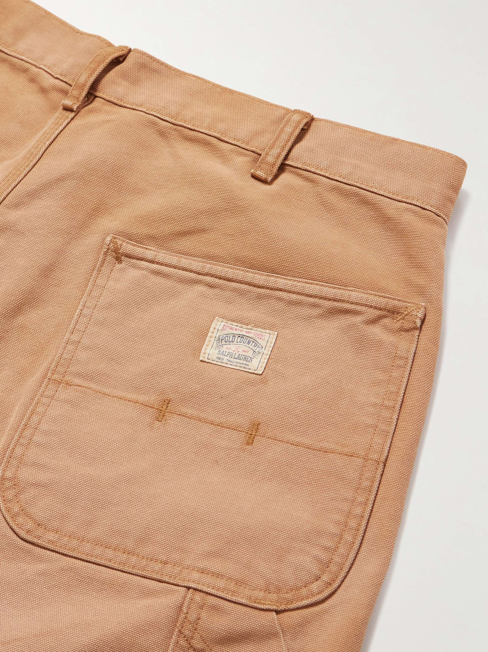 Polo Country Straight-Leg Distressed Cotton-Canvas Carpenter Trousers view