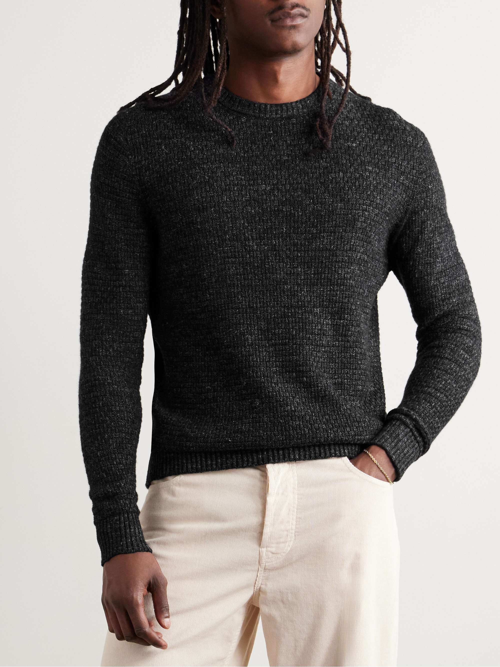 Caoladoir Basketweave Linen, Cashmere, Silk and Cotton-Blend Sweater view