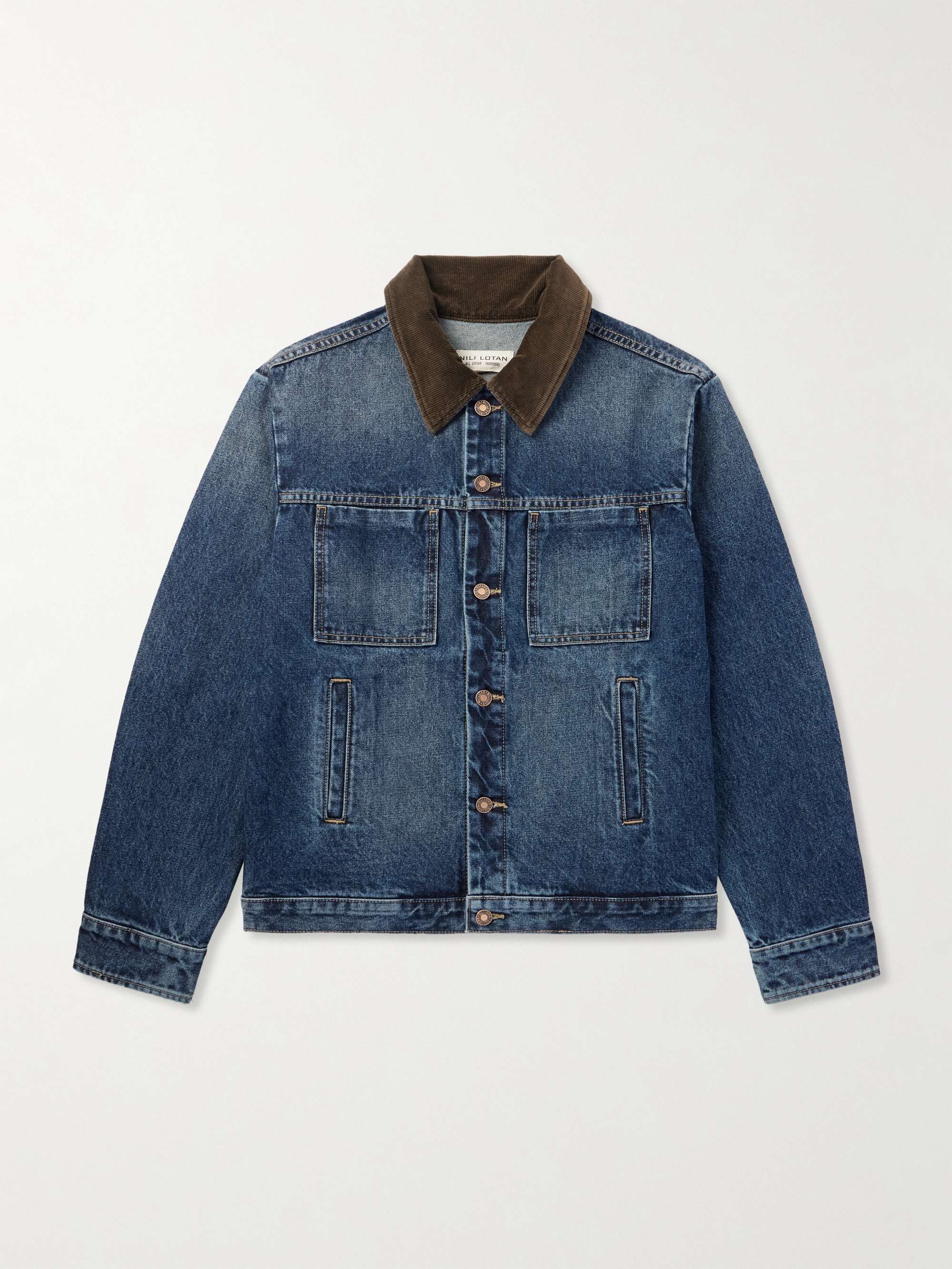 Chester Cotton-Corduroy Trimmed Denim Jacket hero visual