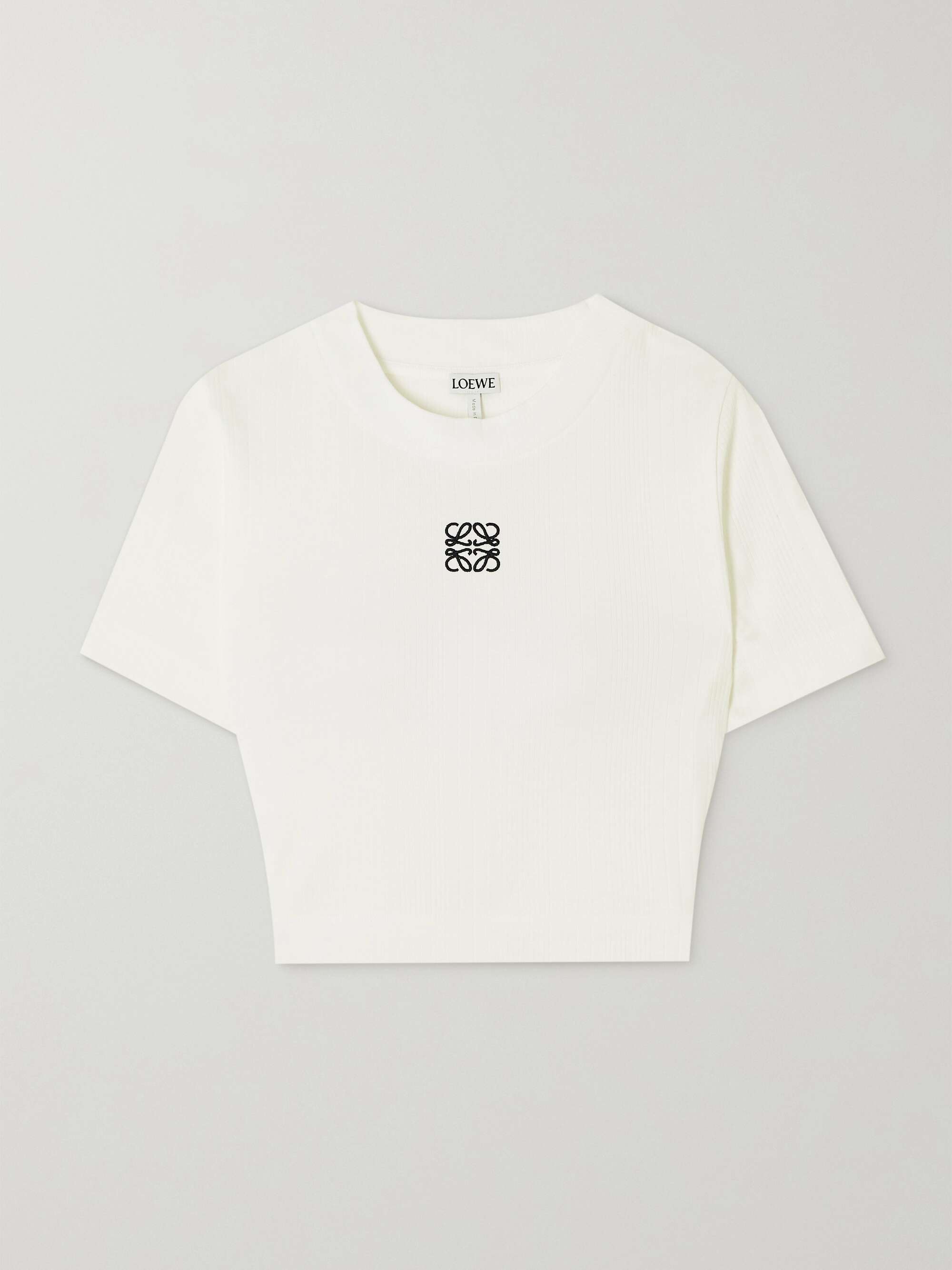 Anagram cropped embroidered ribbed cotton T-shirt hero visual