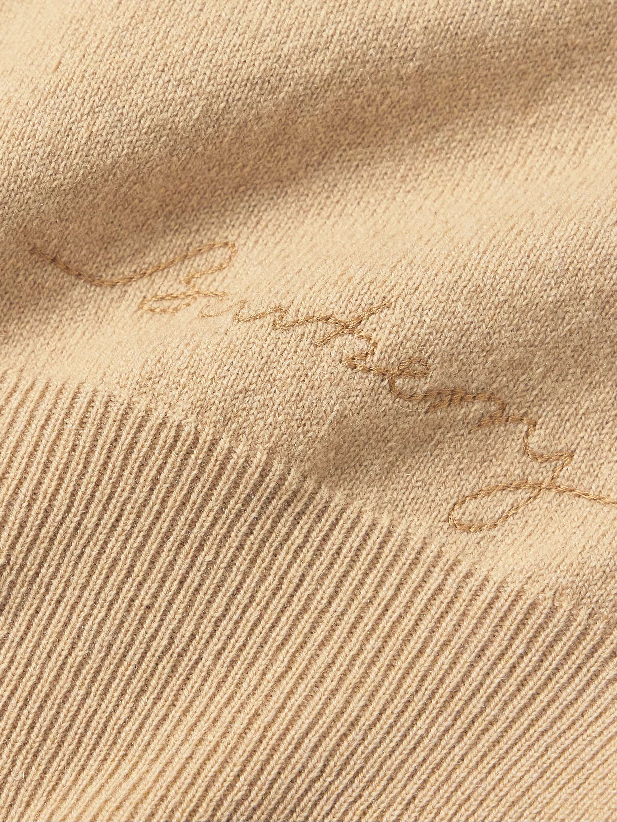 Logo-Embroidered Cashmere-Blend Sweater view