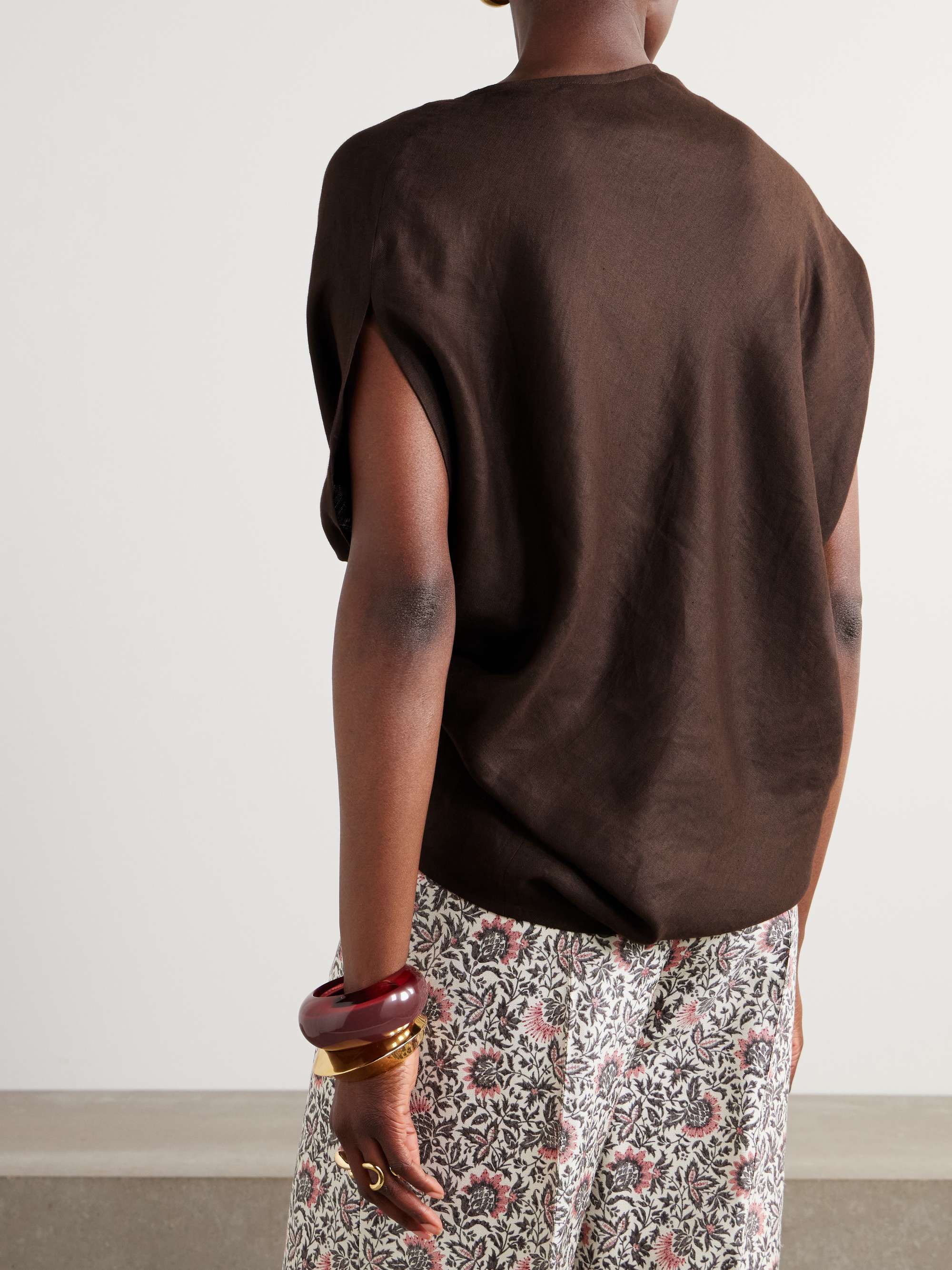 Gaia asymmetric linen blouse view