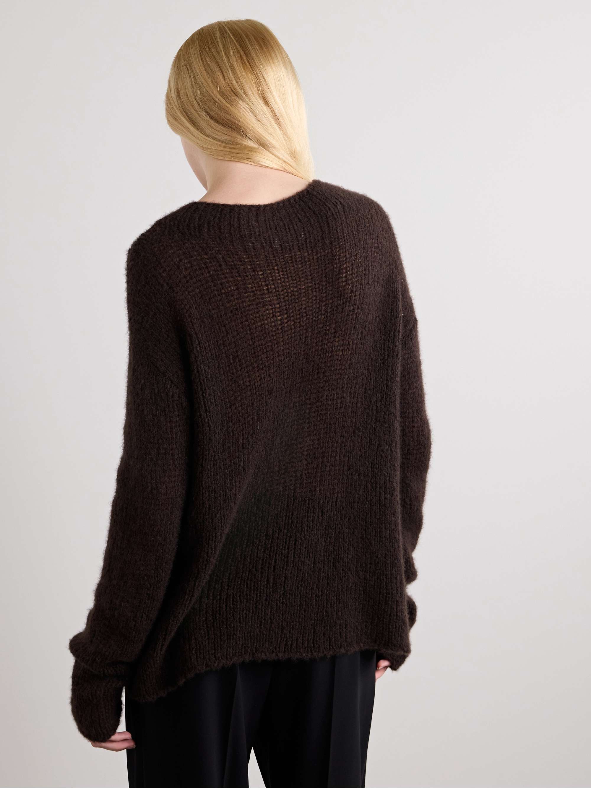 Helios ribbed cashmere and silk-blend sweater view