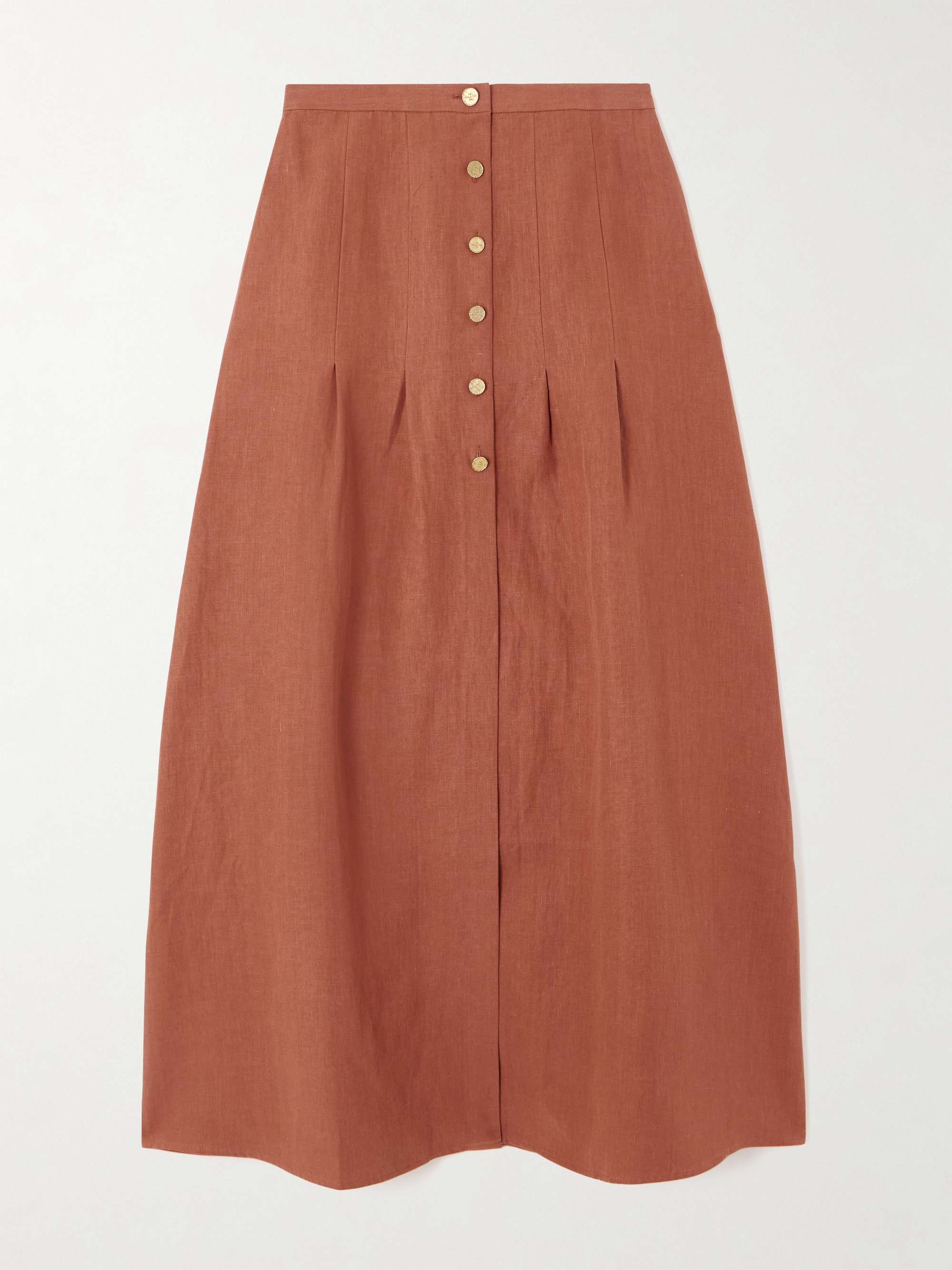 Hadera pleated organic linen-gauze maxi skirt hero visual