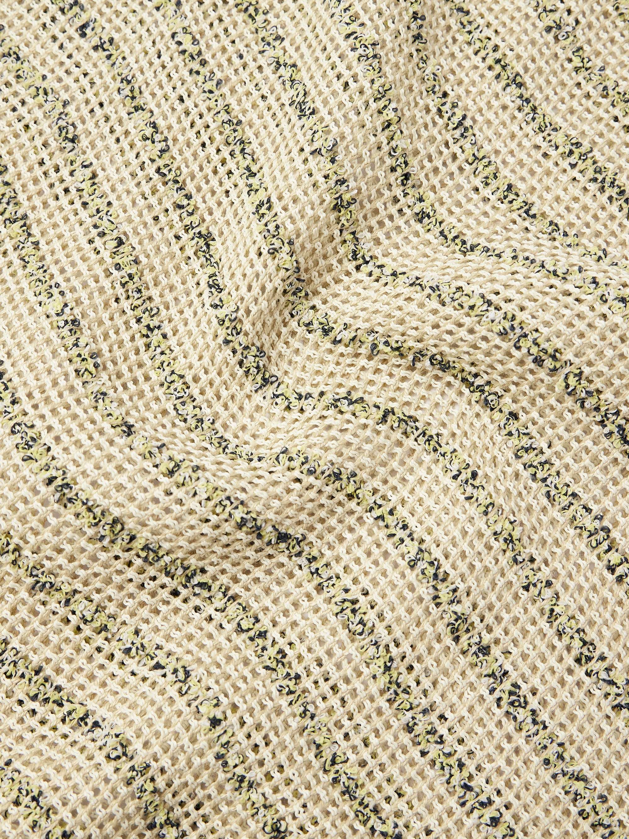 Marquis Oversized Striped Open-Knit Bouclé Polo Shirt view