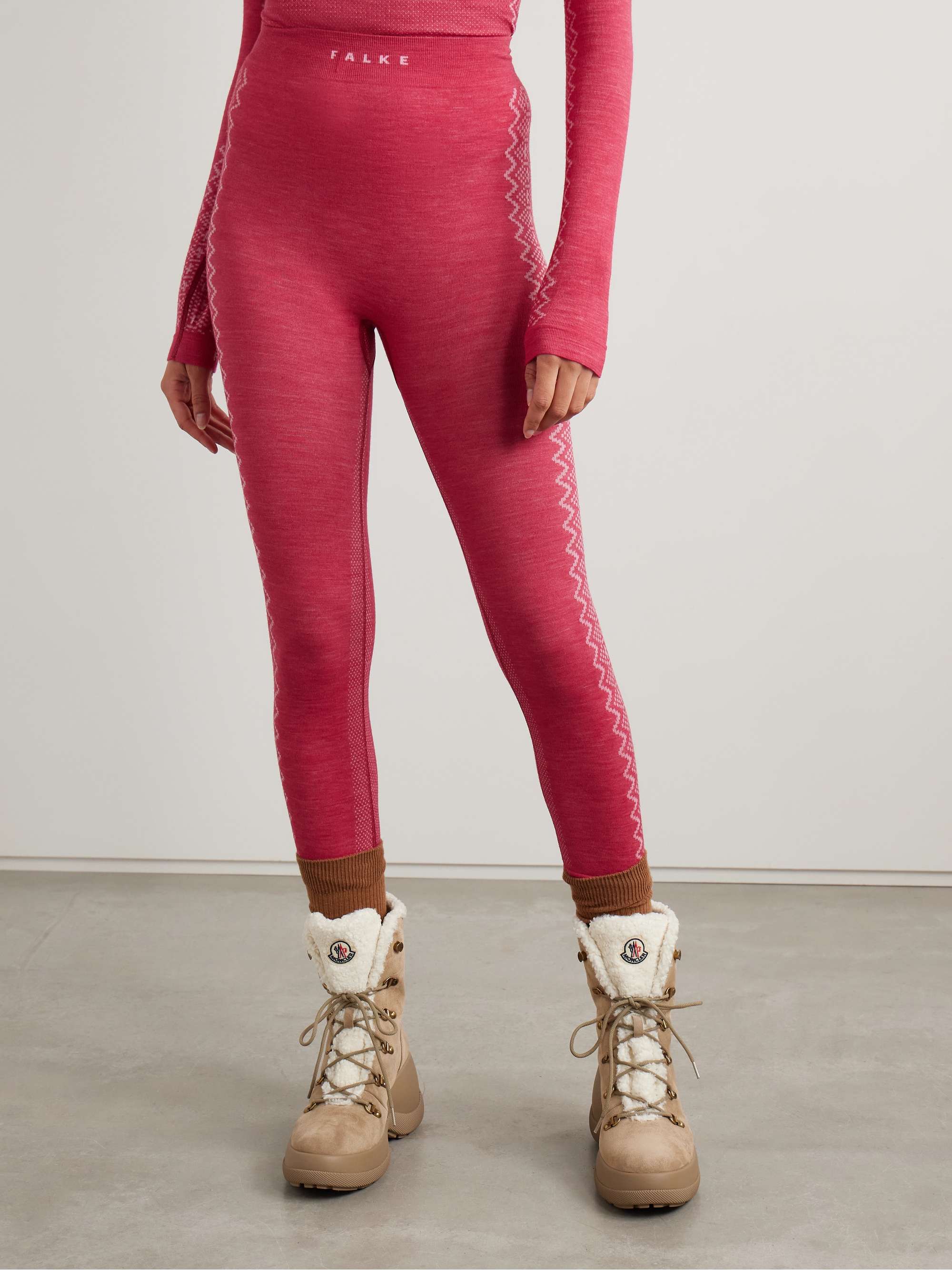 Nordic cropped jacquard-knit wool-blend leggings view