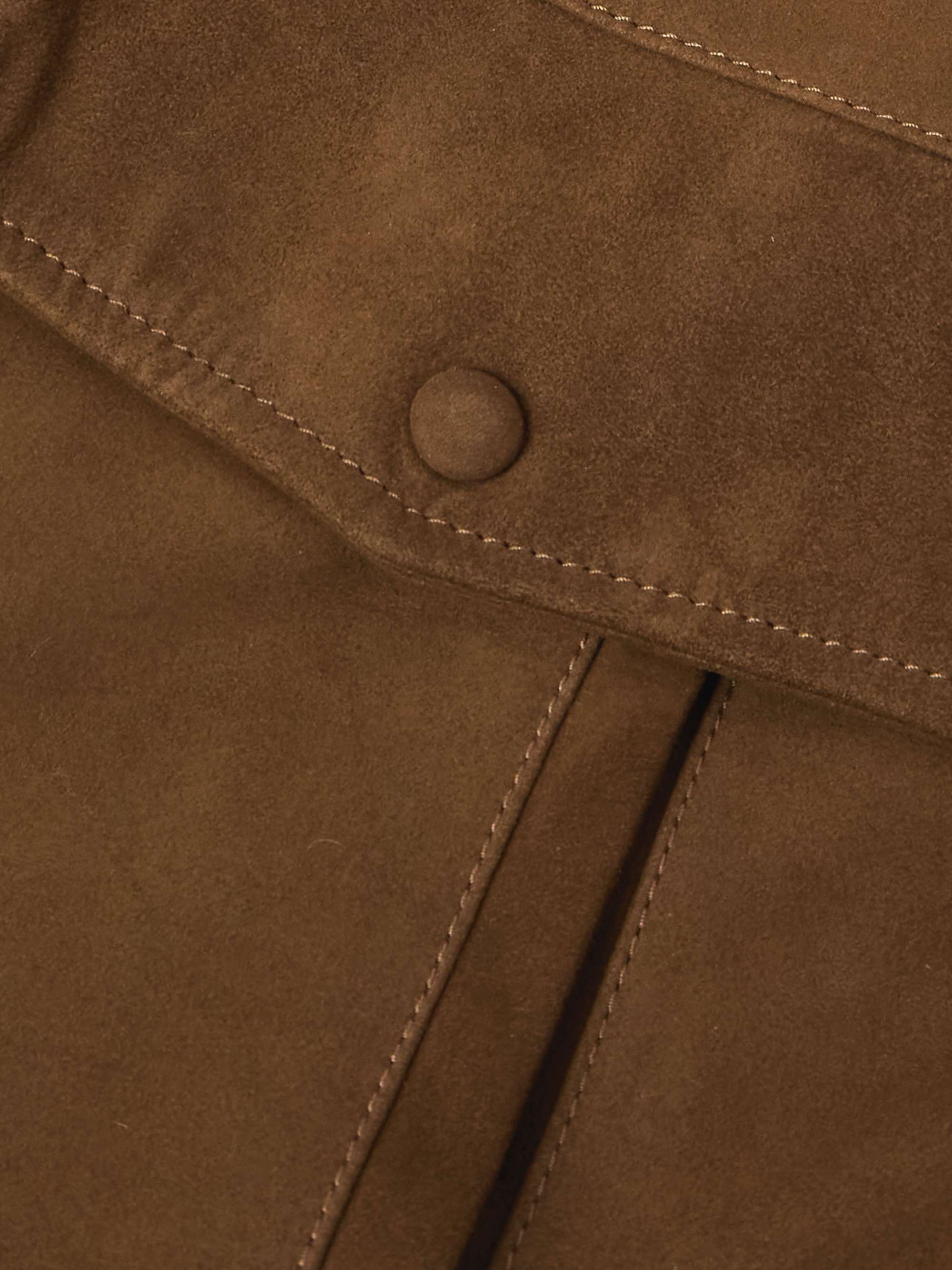 Shearling-Trimmed Suede Down Jacket view