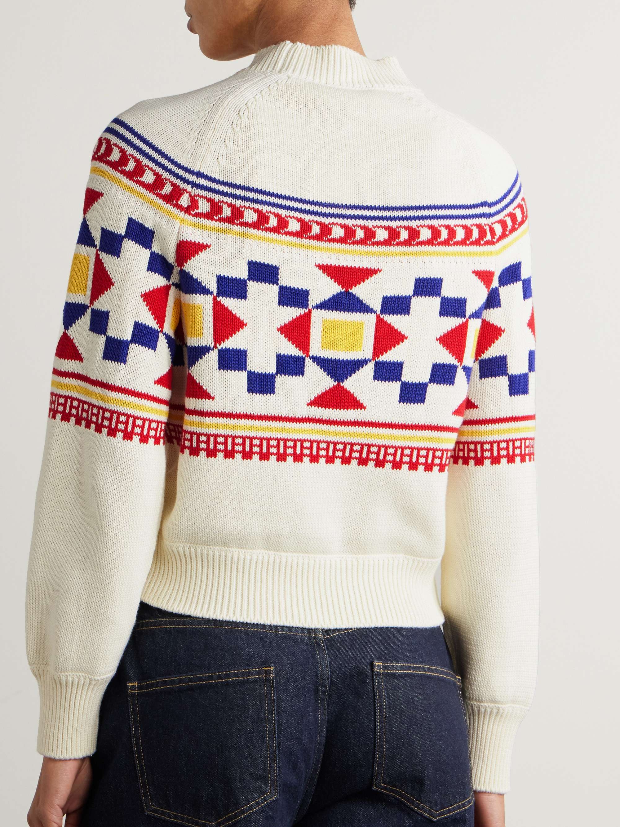 Lara intarsia-knit cotton-blend sweater view