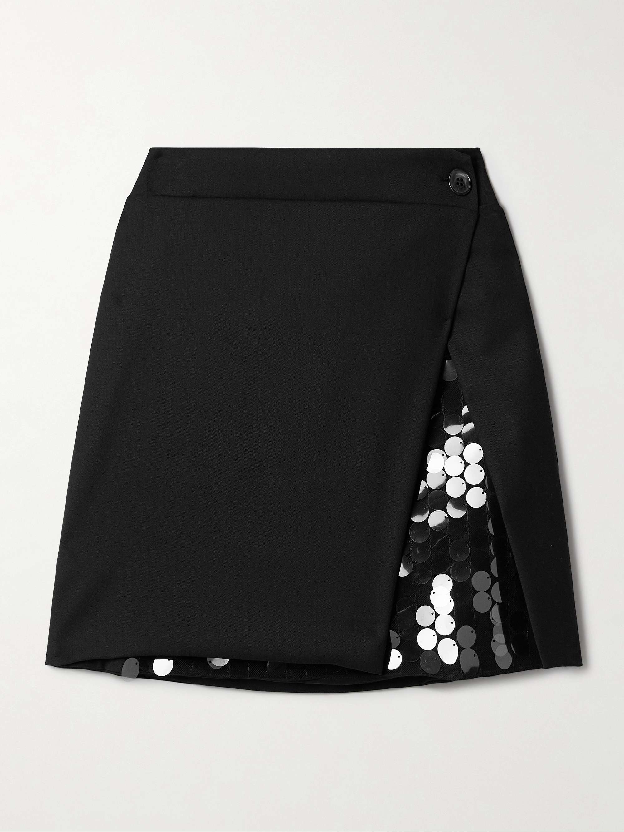 Noelia twill and paillette-embellished tulle mini wrap skirt hero visual