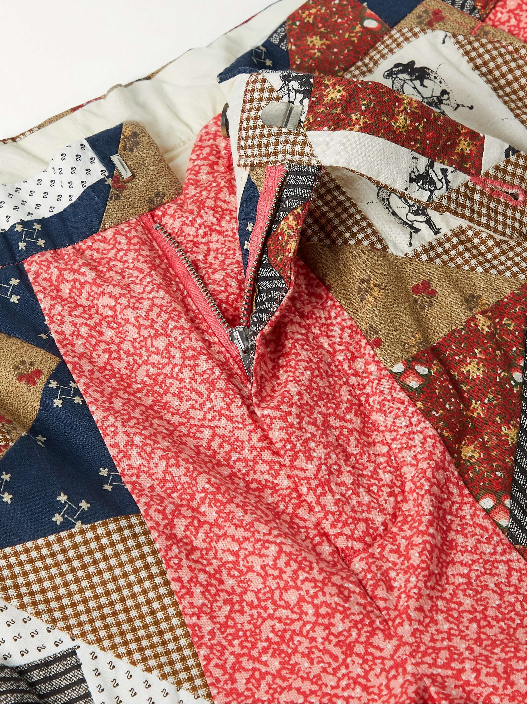 Straight-Leg Patchwork Printed Cotton Trousers view