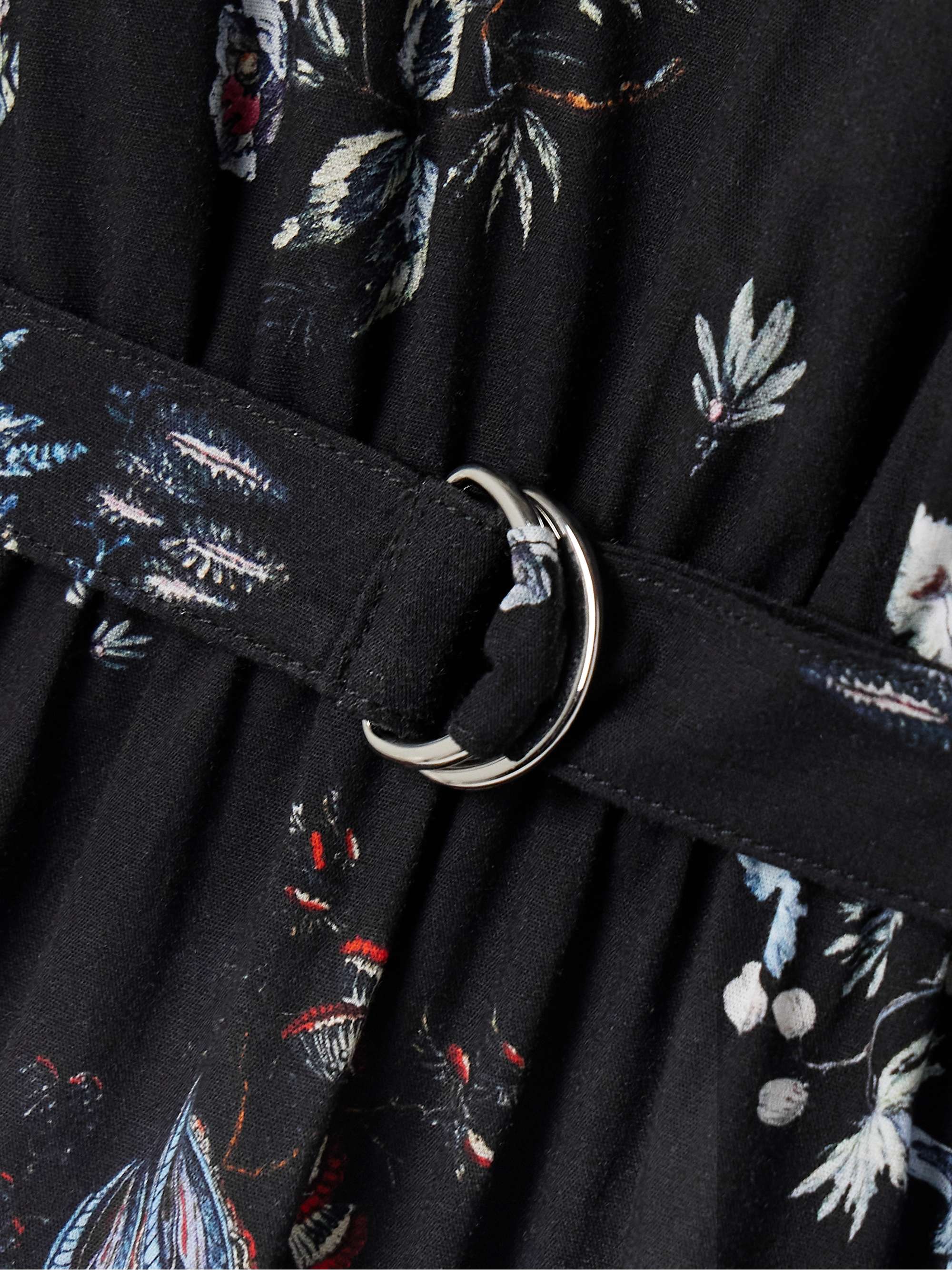 Belted floral-print cotton-poplin midi dress view