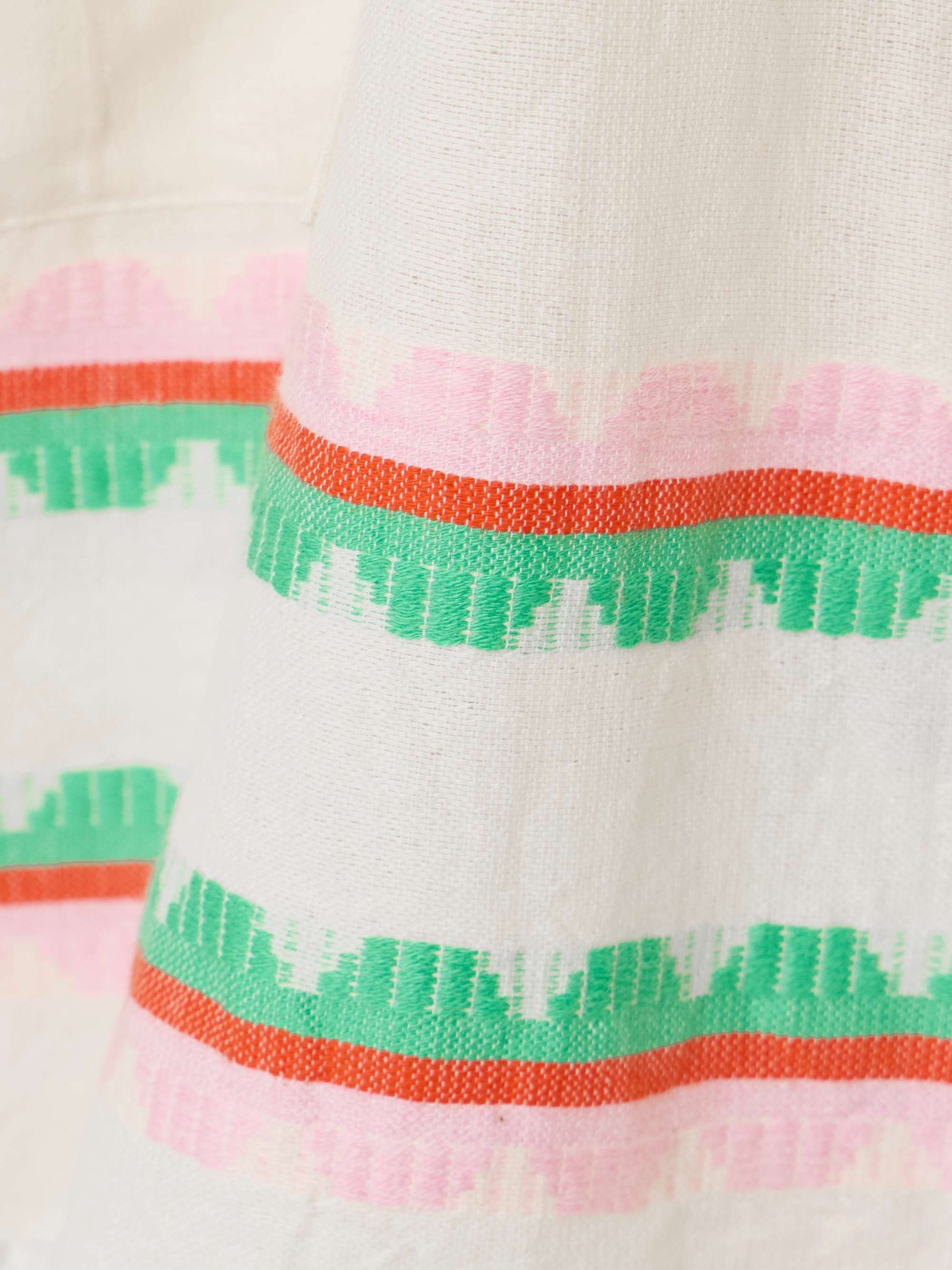 Imani belted fringed striped cotton coverup view