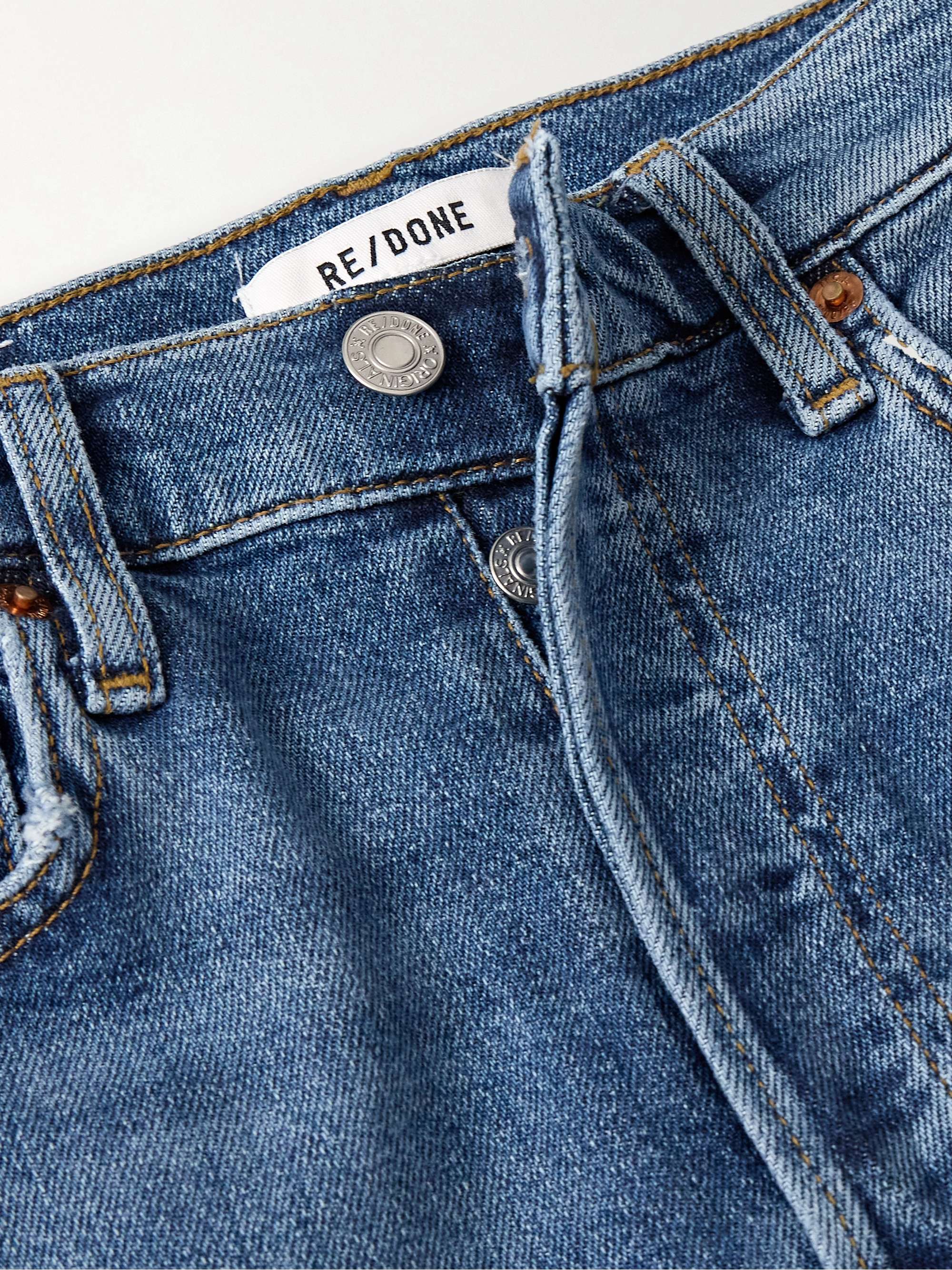 70s High Rise Stove Pipe frayed straight-leg jeans view