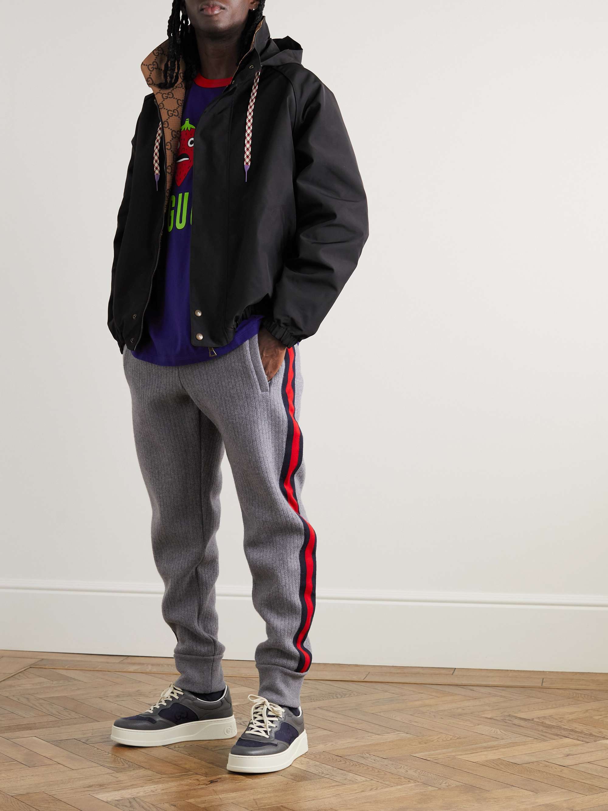 Reversible Monogrammed Shell Hooded Jacket view