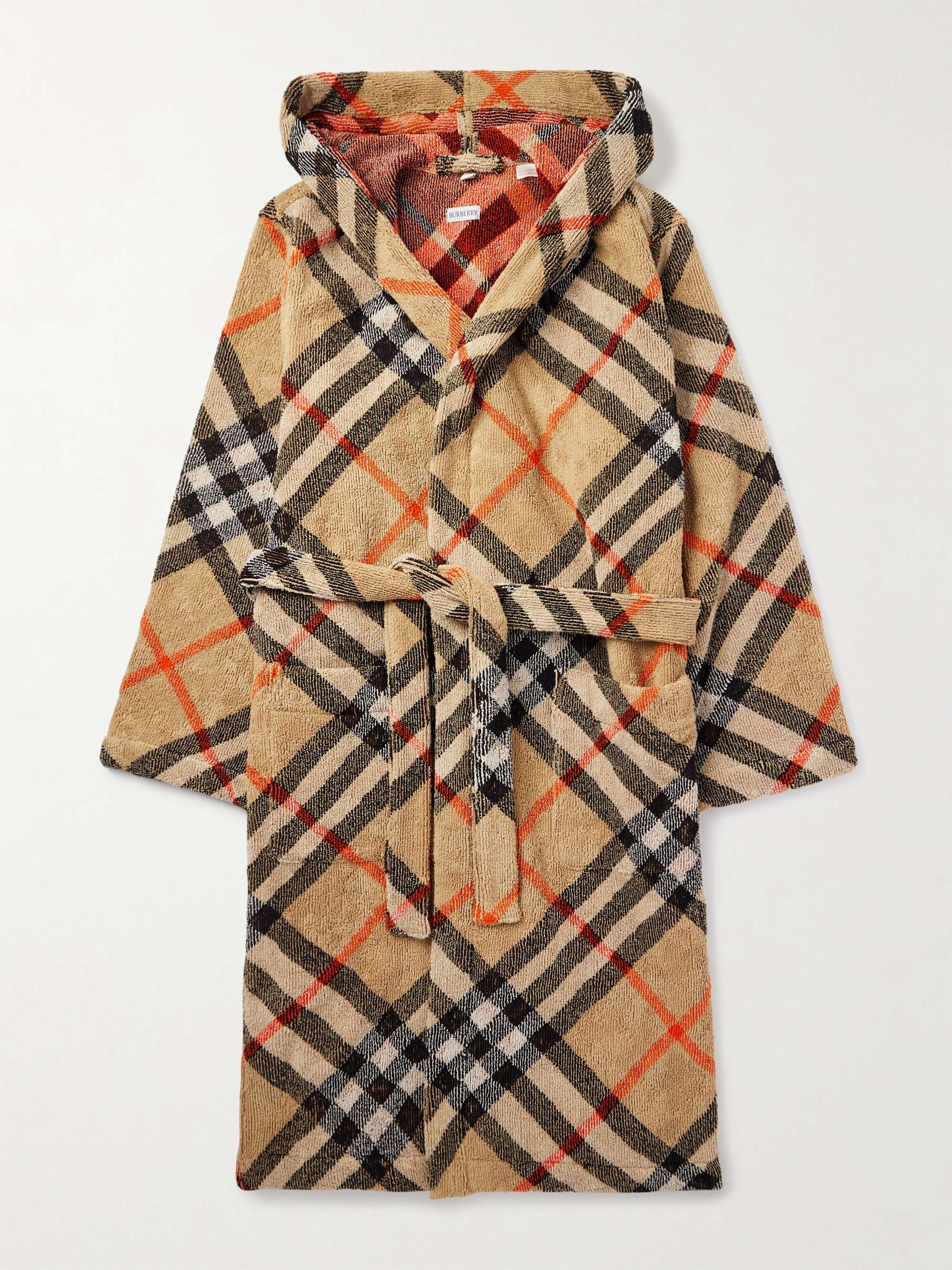 Belted Checked Cotton-Terry Robe hero visual