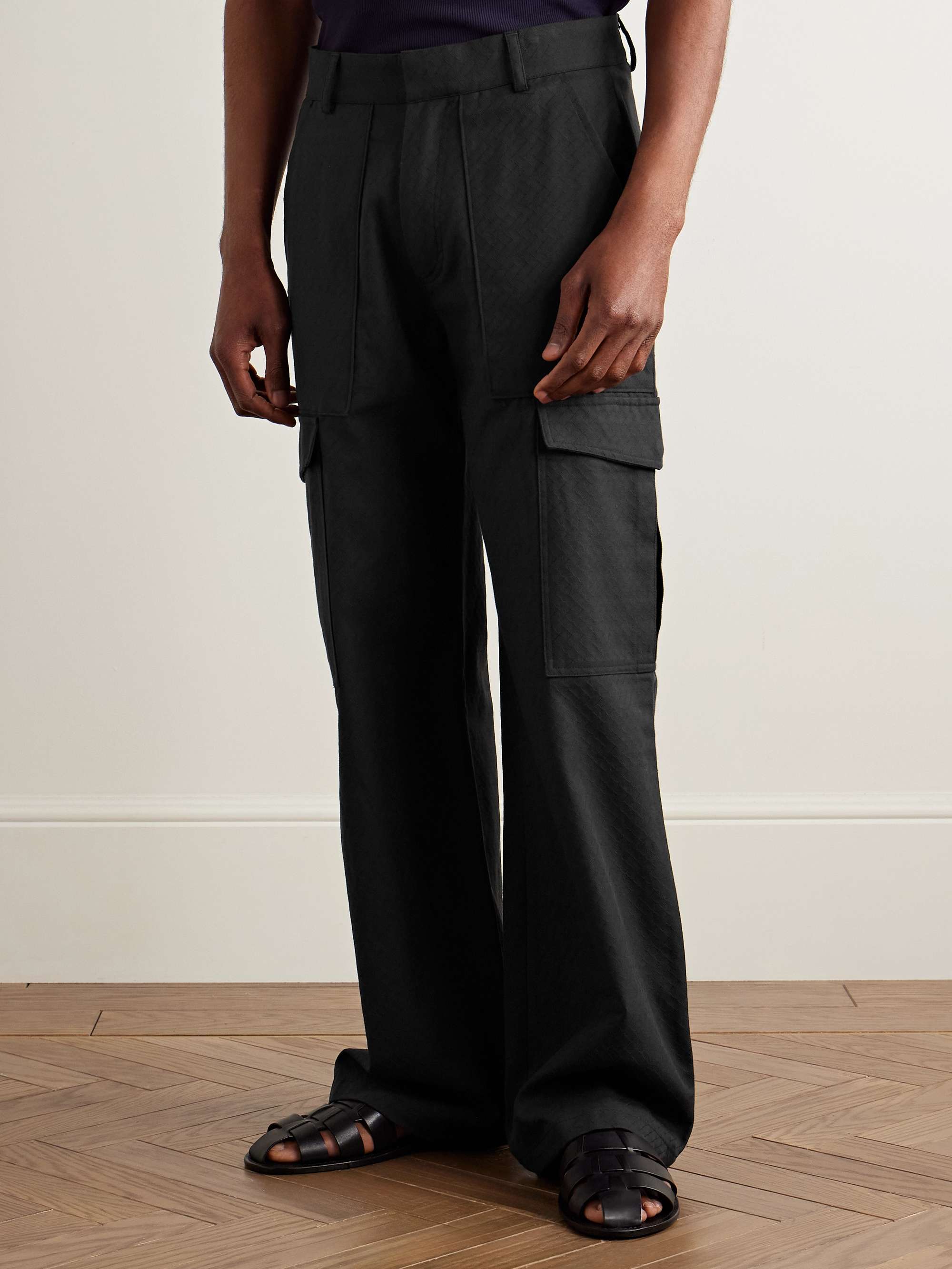 Raranga Straight-Leg Cotton-Twill Cargo Trousers view