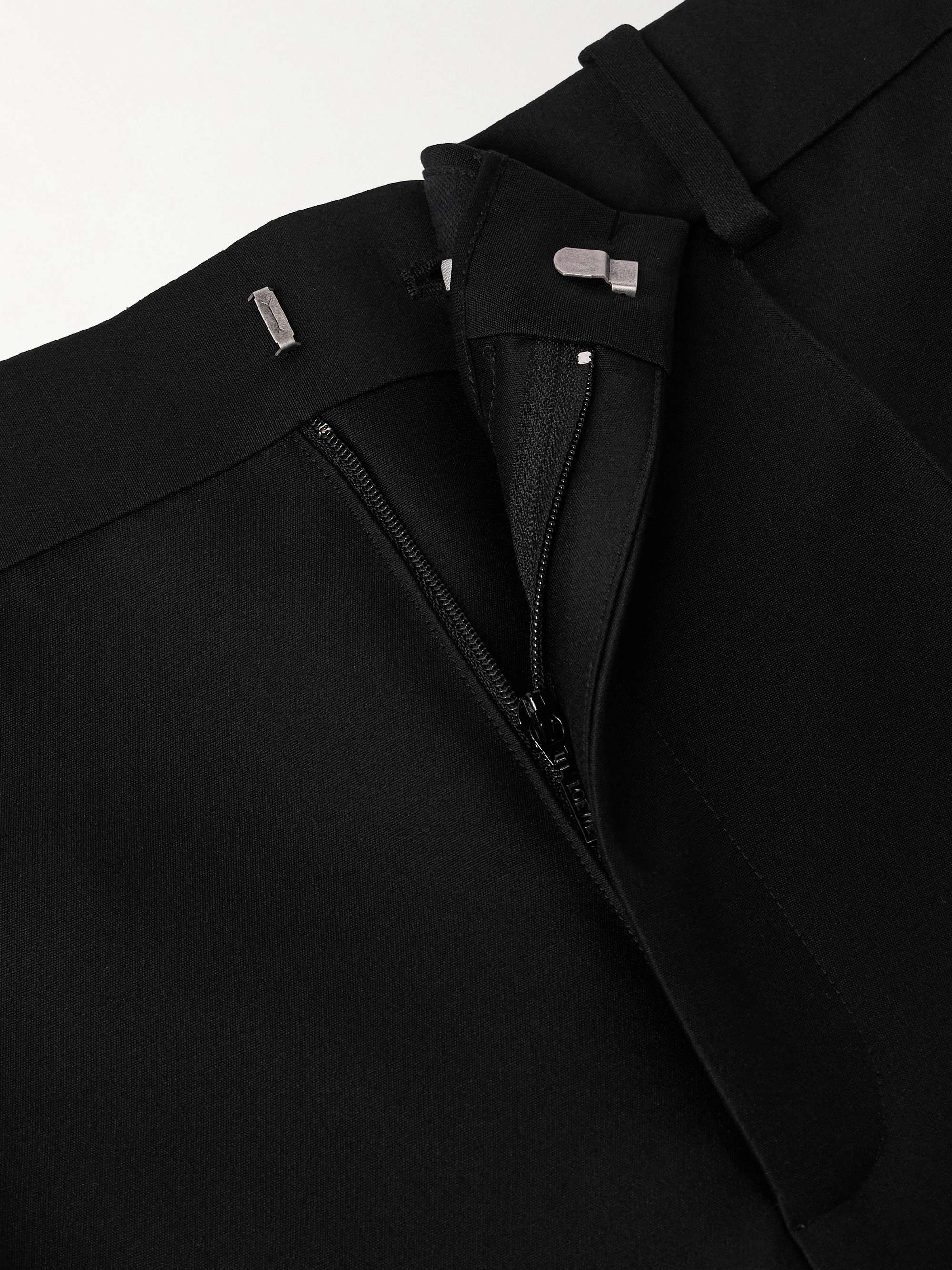 Slim-Fit Straight-Leg Grain de Poudre Wool and Silk-Blend Trousers view