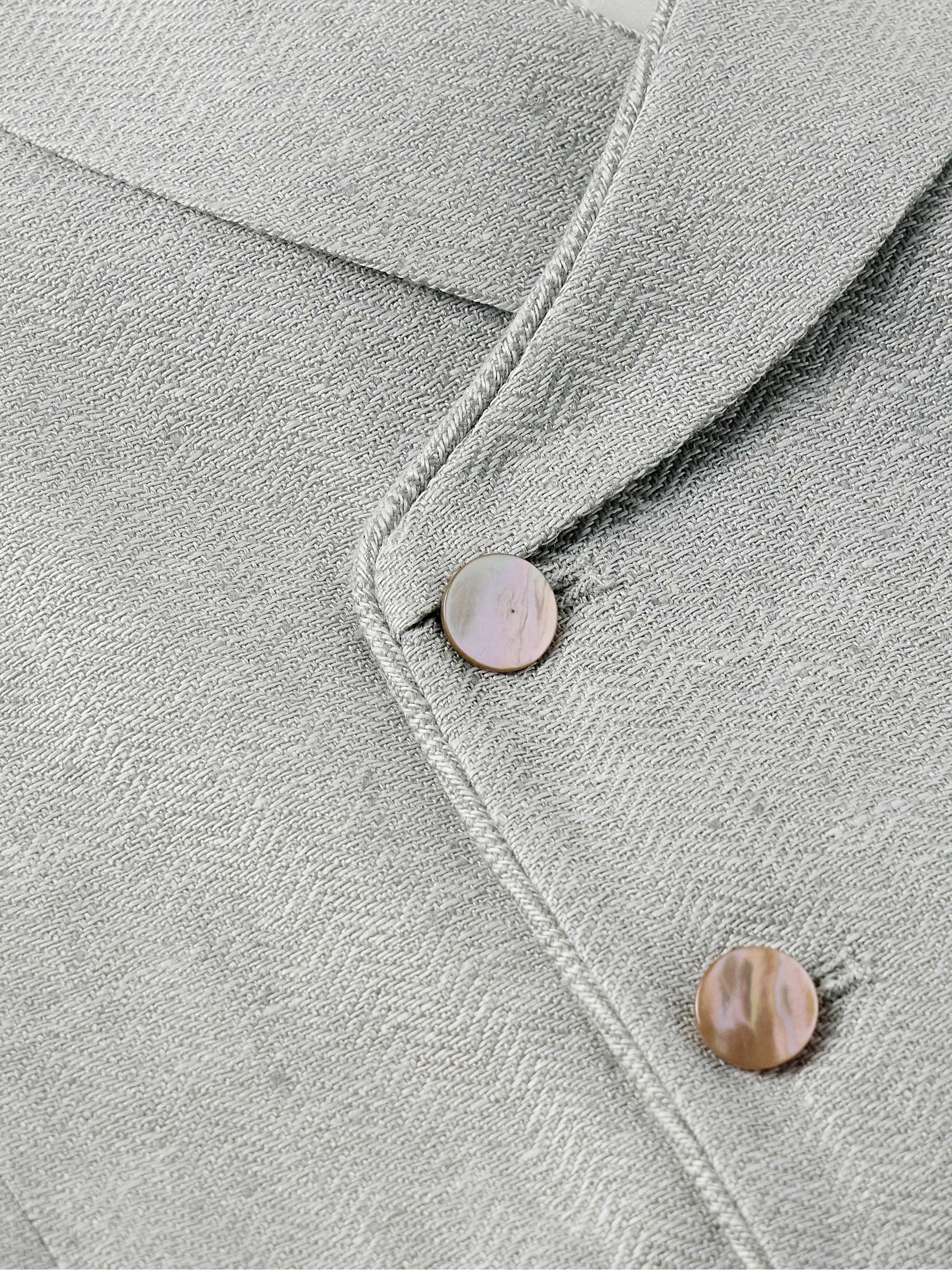 Randwick Slim-Fit Double-Breasted Herringbone Linen and Silk-Blend and Satin Waistcoat hero visual
