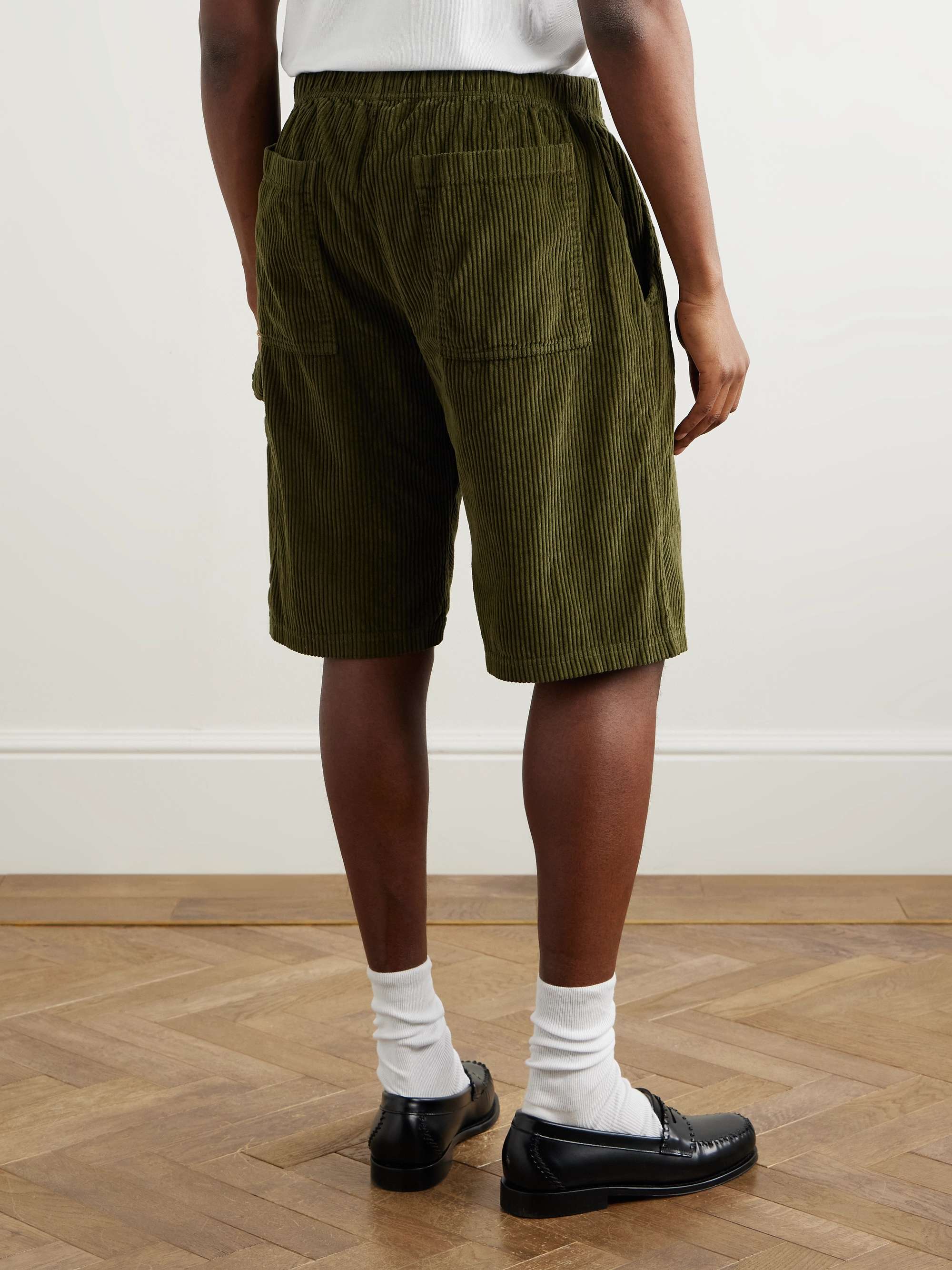 Utility Straight-Leg Garment-Dyed Cotton-Corduroy Shorts view